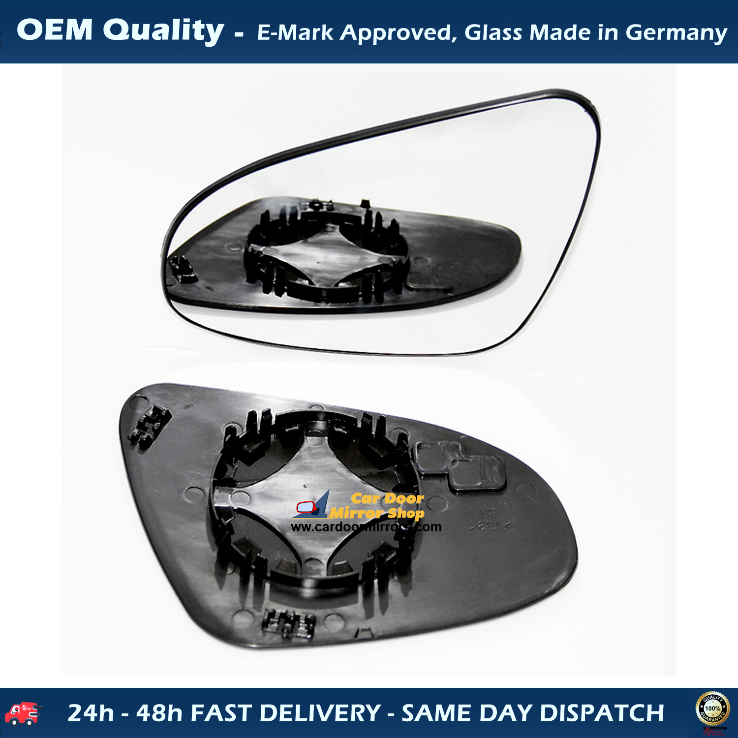 Toyota Aygo Wing Mirror Glass With Base LEFT HAND ( UK Passenger Side ) 2014 to 2020  – Convex Wing Mirror
