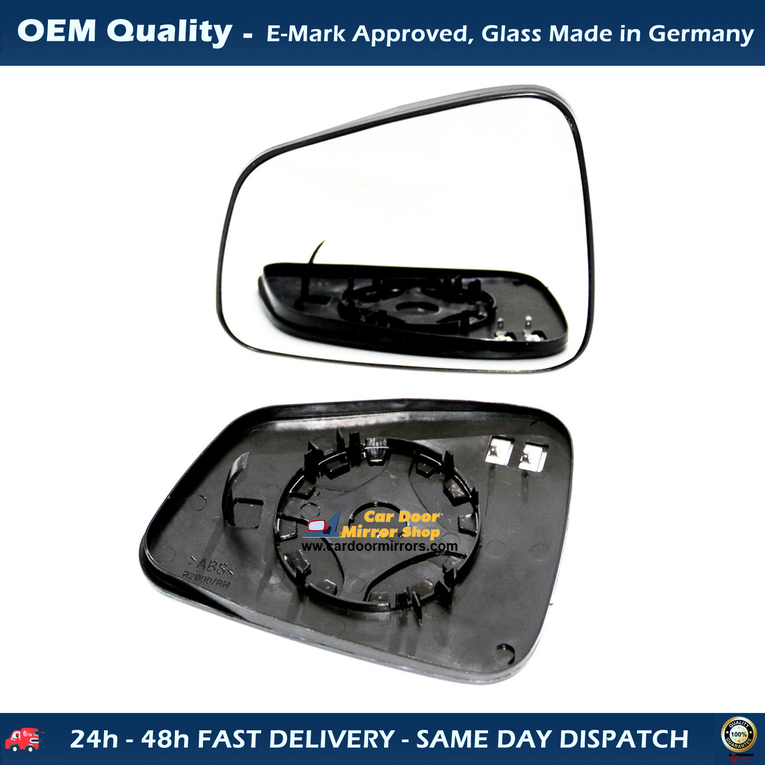 Vauxhall Mokka Wing Mirror Glass With Base LEFT HAND ( UK Passenger Side ) 2013 to 2016 – Heated Base Convex Mirror