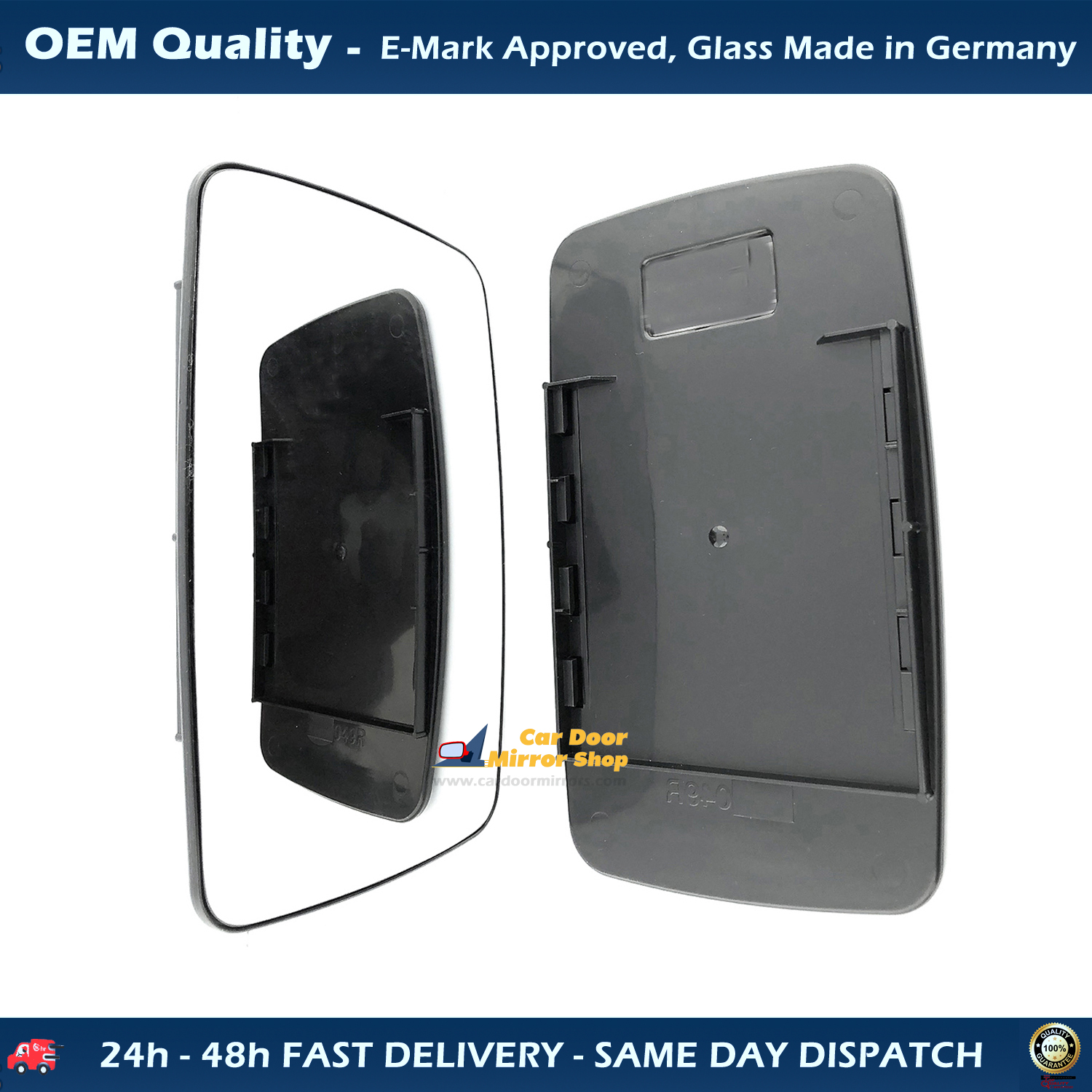 Ford Transit Wing Mirror Glass With Base RIGHT HAND ( UK Driver Side ) 1994 to 1999 – Convex Wing Mirror ( For Manual Mirrors )