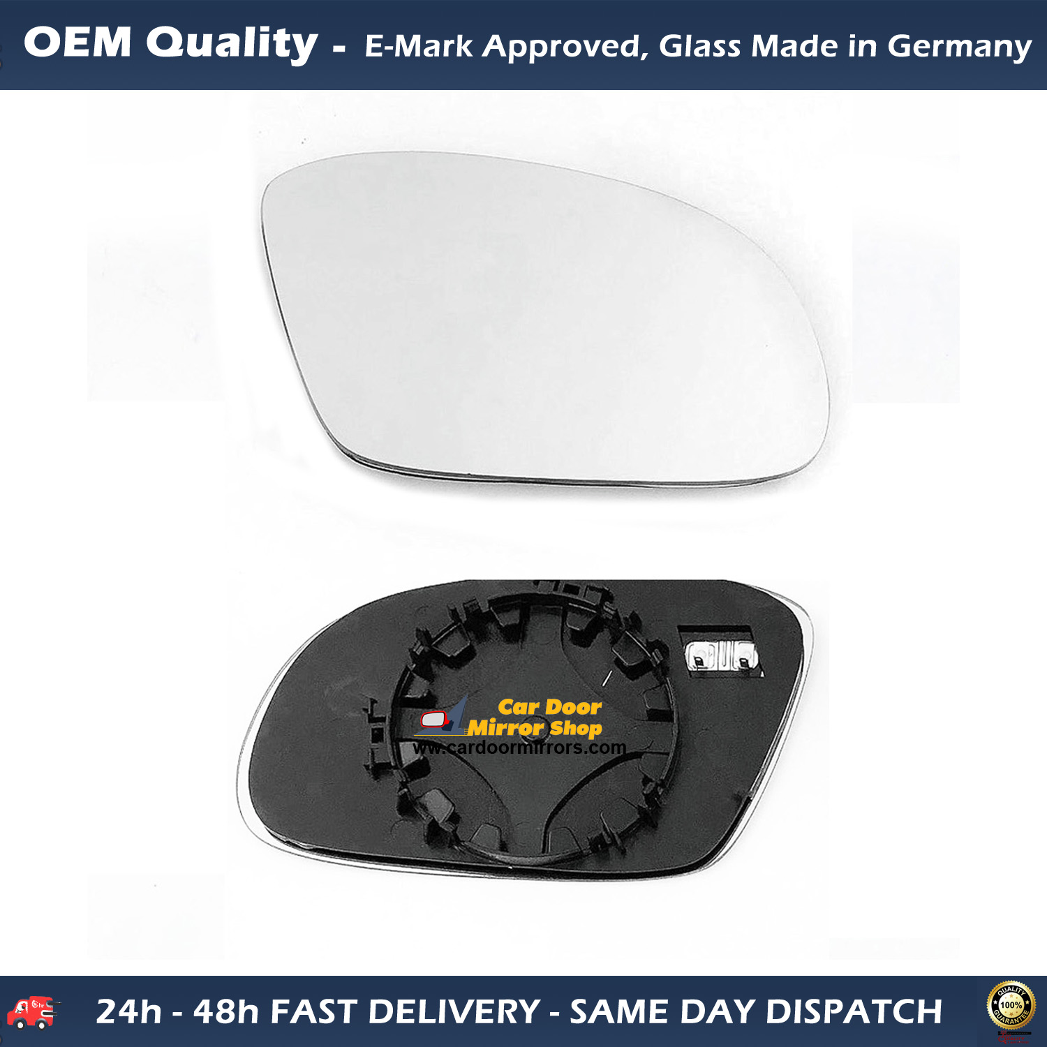 Volkswagen Beetle Wing Mirror Glass With Base RIGHT HAND ( UK Driver Side ) 2001 MAY to 2010 – Heated Base Wide Angle Wing Mirror