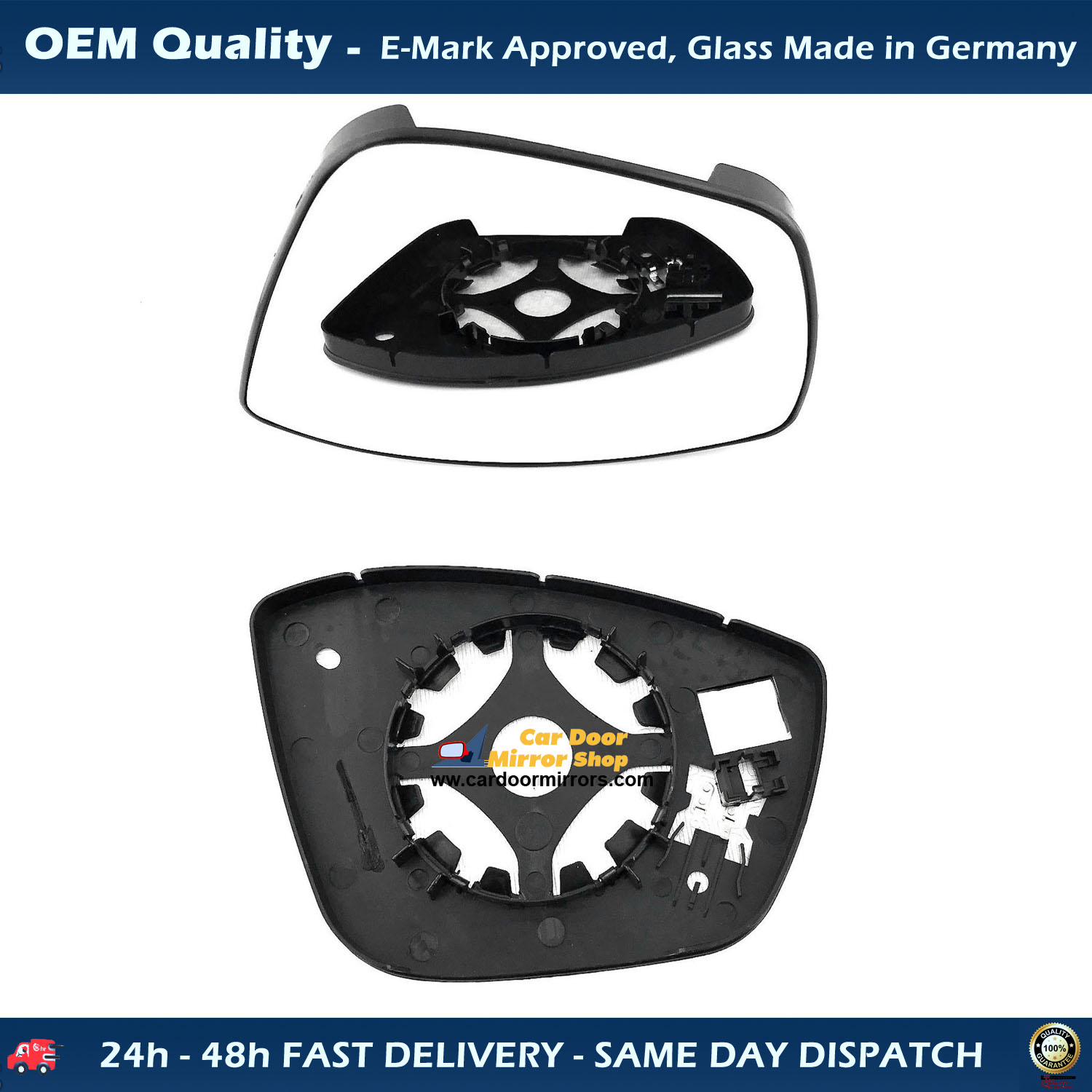 Vauxhall Corsa Wing Mirror Glass With Base LEFT HAND ( UK Passenger Side ) 2020 Onward – Heated Base Convex Mirror