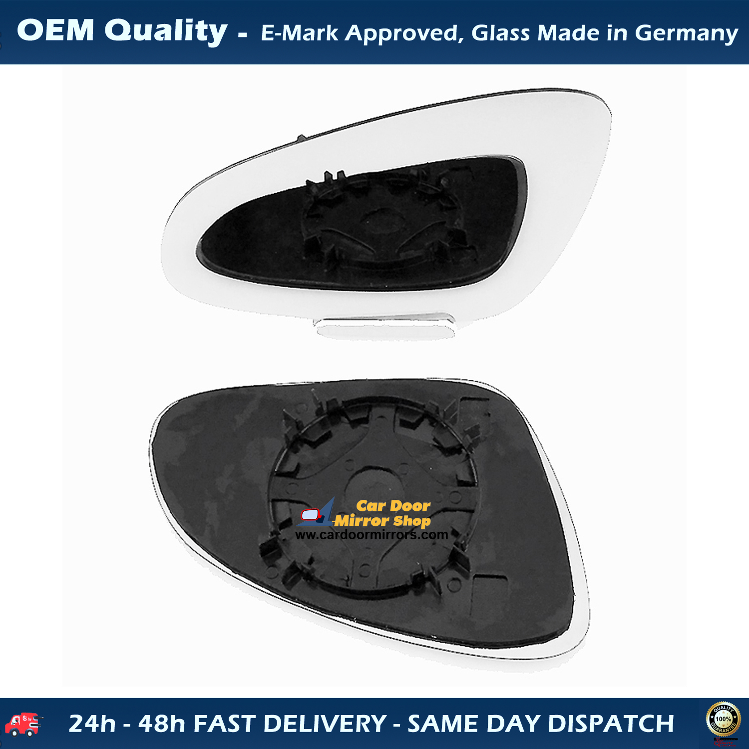 Vauxhall Adam Wing Mirror Glass With Base LEFT HAND ( UK Passenger Side ) 2011 to 2020 – Non-Heated Base convex Wing Mirror