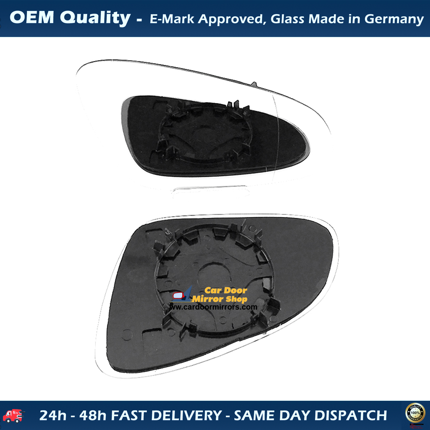 Vauxhall Adam Wing Mirror Glass With Base RIGHT HAND ( UK Driver Side ) 2011 to 2020 – Non-Heated Base Wide Angle Wing Mirror