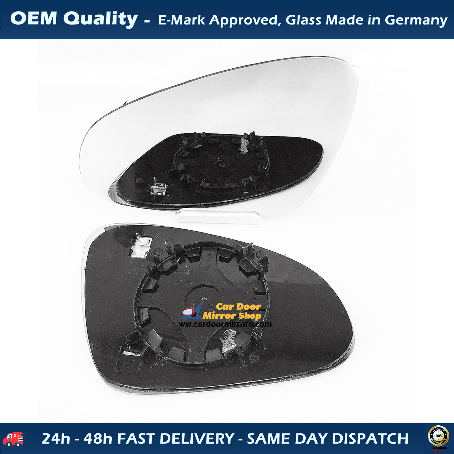 Vauxhall Adam Wing Mirror Glass With Base LEFT HAND ( UK Passenger Side ) 2011 to 2020 – Heated Base Convex Mirror