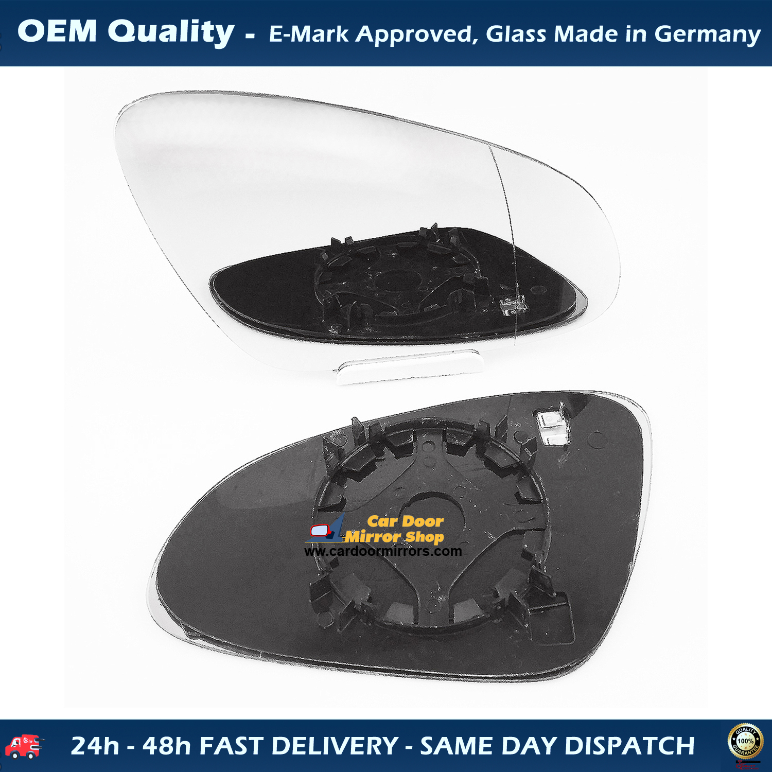 Vauxhall Adam Wing Mirror Glass With Base RIGHT HAND ( UK Driver Side ) 2011 to 2020 – Heated Base Wide Angle Wing Mirror