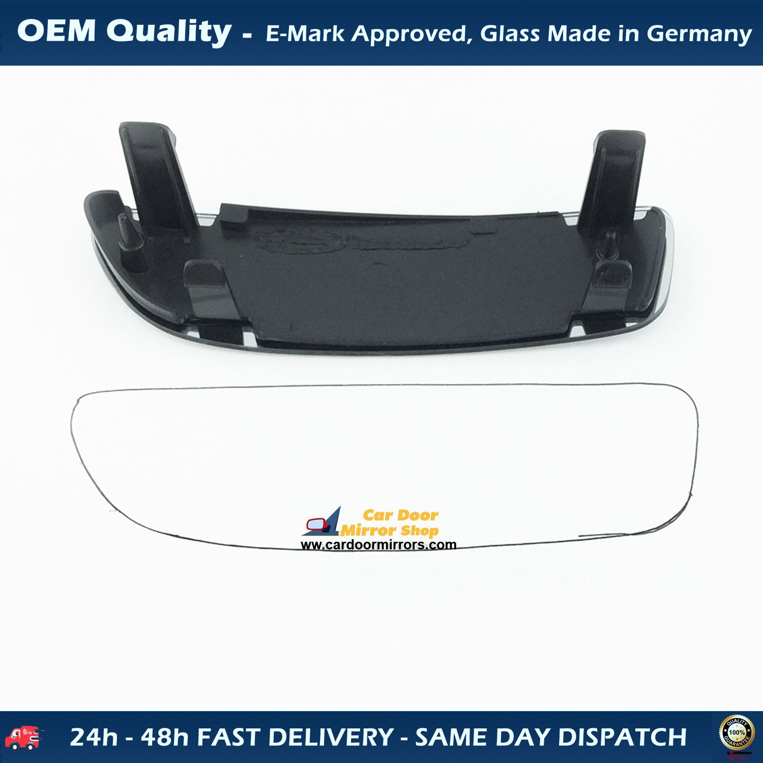 FIAT Doblo Wing Mirror Glass With Base LEFT HAND ( UK Passenger Side ) 2009 to 2020 – Blind Spot Wing Mirror With Base