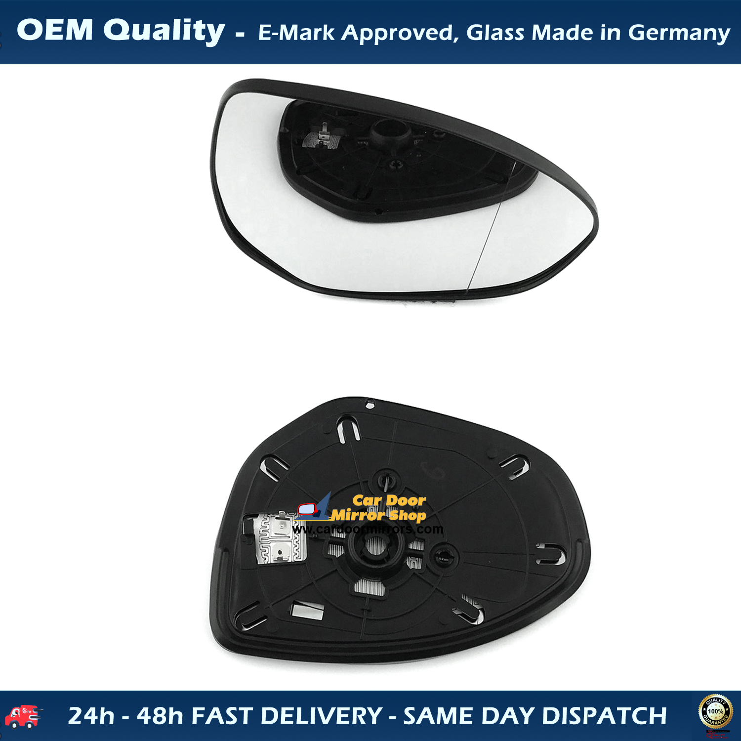 Mazda 6 Wing Mirror Glass With Base RIGHT HAND ( UK Driver Side ) 2008 to 2013 – Heated Base Wide Angle Wing Mirror