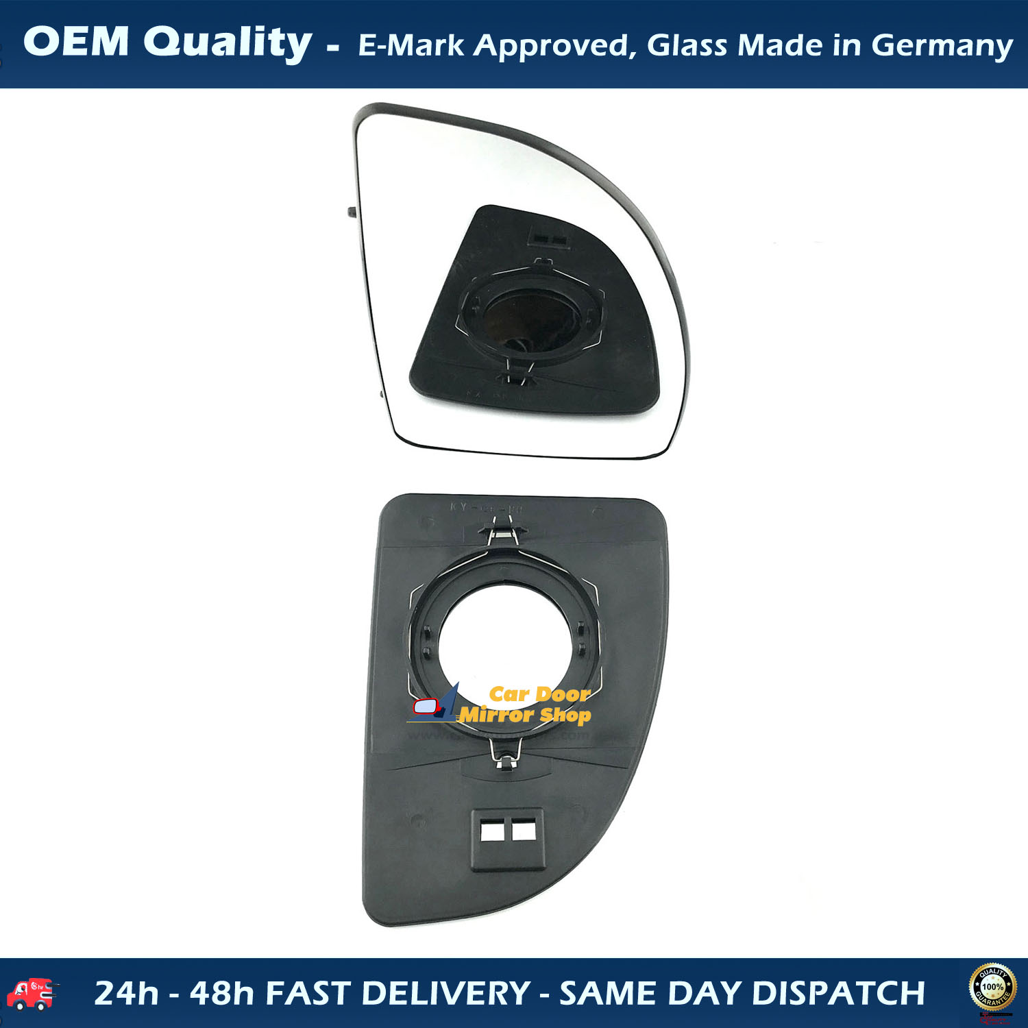 FIAT Ducato Wing Mirror Glass With Base RIGHT HAND ( UK Driver Side ) 2001 to 2006 – Convex Wing Mirror