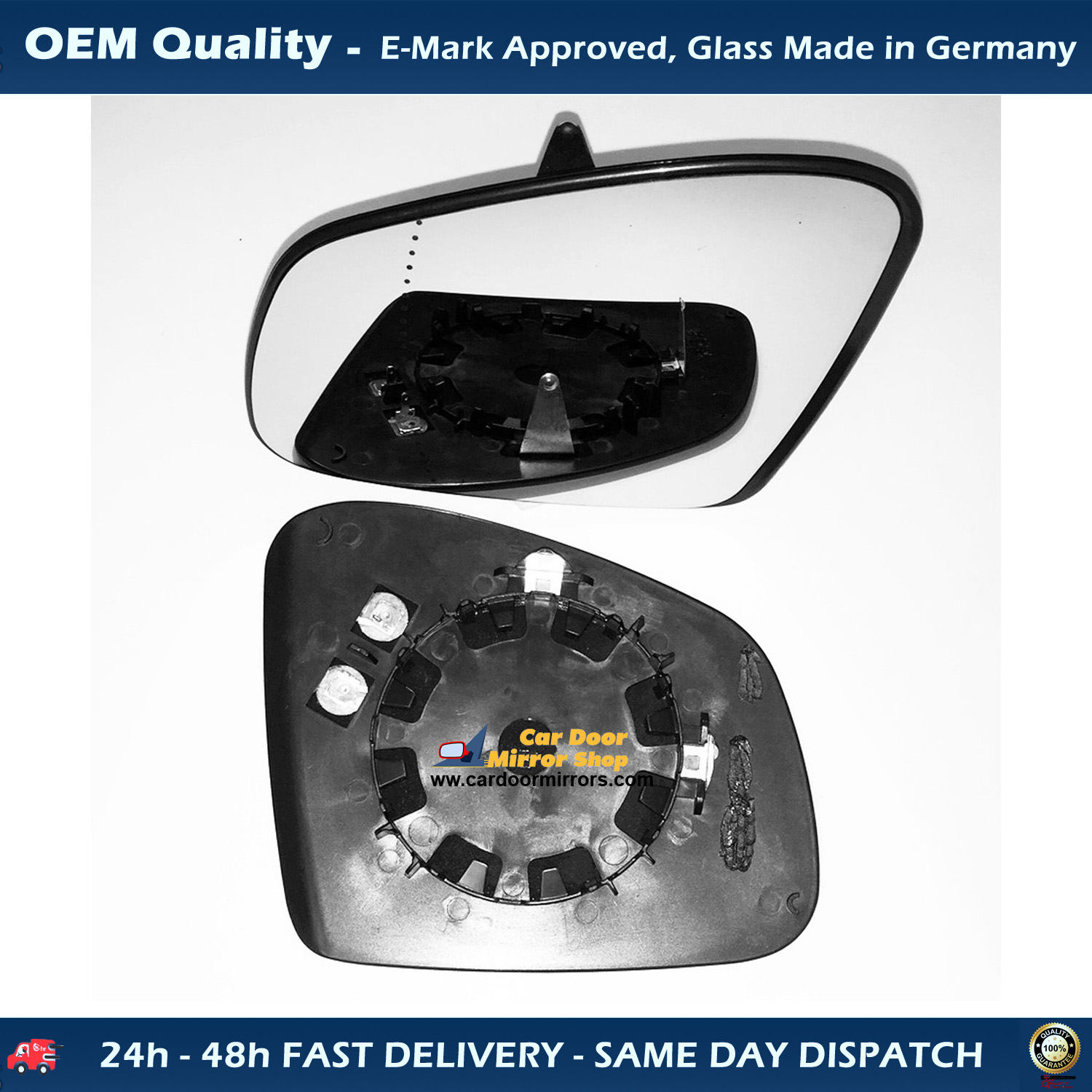 Smart Smart Wing Mirror Glass With Base LEFT HAND ( UK Passenger Side ) 2007 to 2015 – Non-Heated Base Wide Angle Wing Mirror
