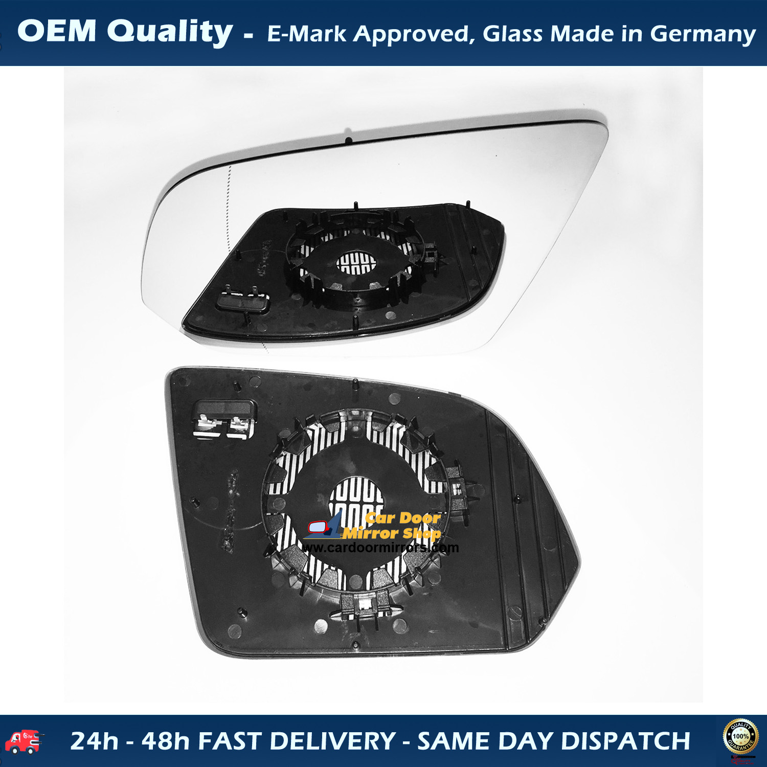 Mercedes Vito Wing Mirror Glass With Base RIGHT HAND ( UK Driver Side ) 2016 to 2020 – Heated Base Wide Angle Wing Mirror