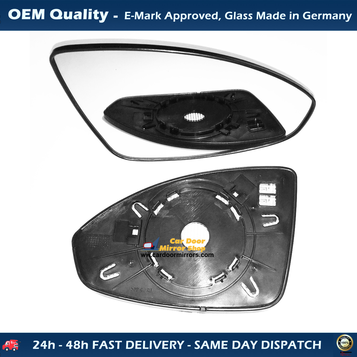 Chevrolet Cruze Wing Mirror Glass With Base LEFT HAND ( UK Passenger Side ) 2009 to 2015 – Heated Base Convex Mirror