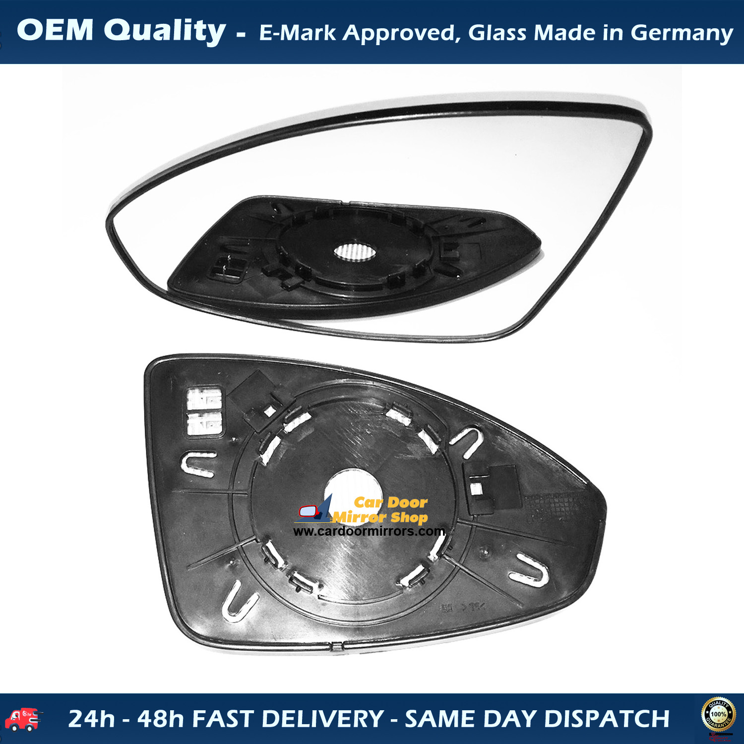 Chevrolet Cruze Wing Mirror Glass With Base RIGHT HAND ( UK Driver Side ) 2009 to 2015 – Heated Base Wide Angle Wing Mirror