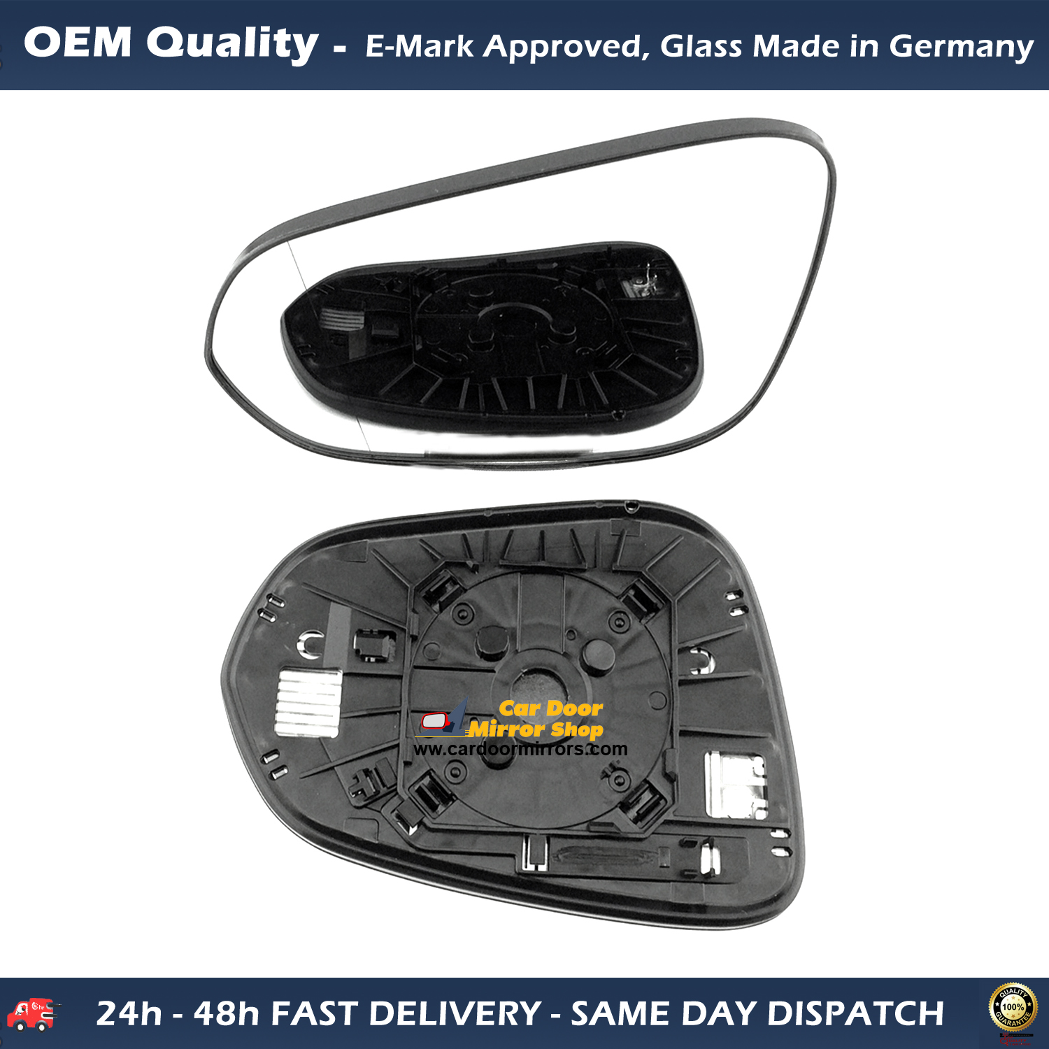 Lexus NX Wing Mirror Glass With Base LEFT HAND ( UK Passenger Side ) 2014 to 2020 – Heated Base Wide Angle Wing Mirror