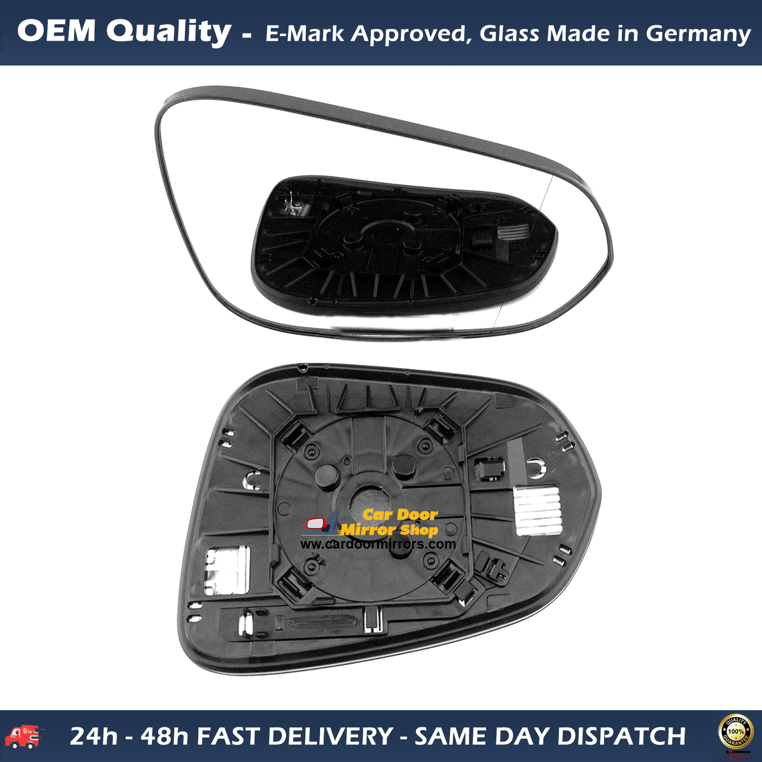Lexus NX Wing Mirror Glass With Base RIGHT HAND ( UK Driver Side ) 2014 to 2020 – Heated Base Wide Angle Wing Mirror