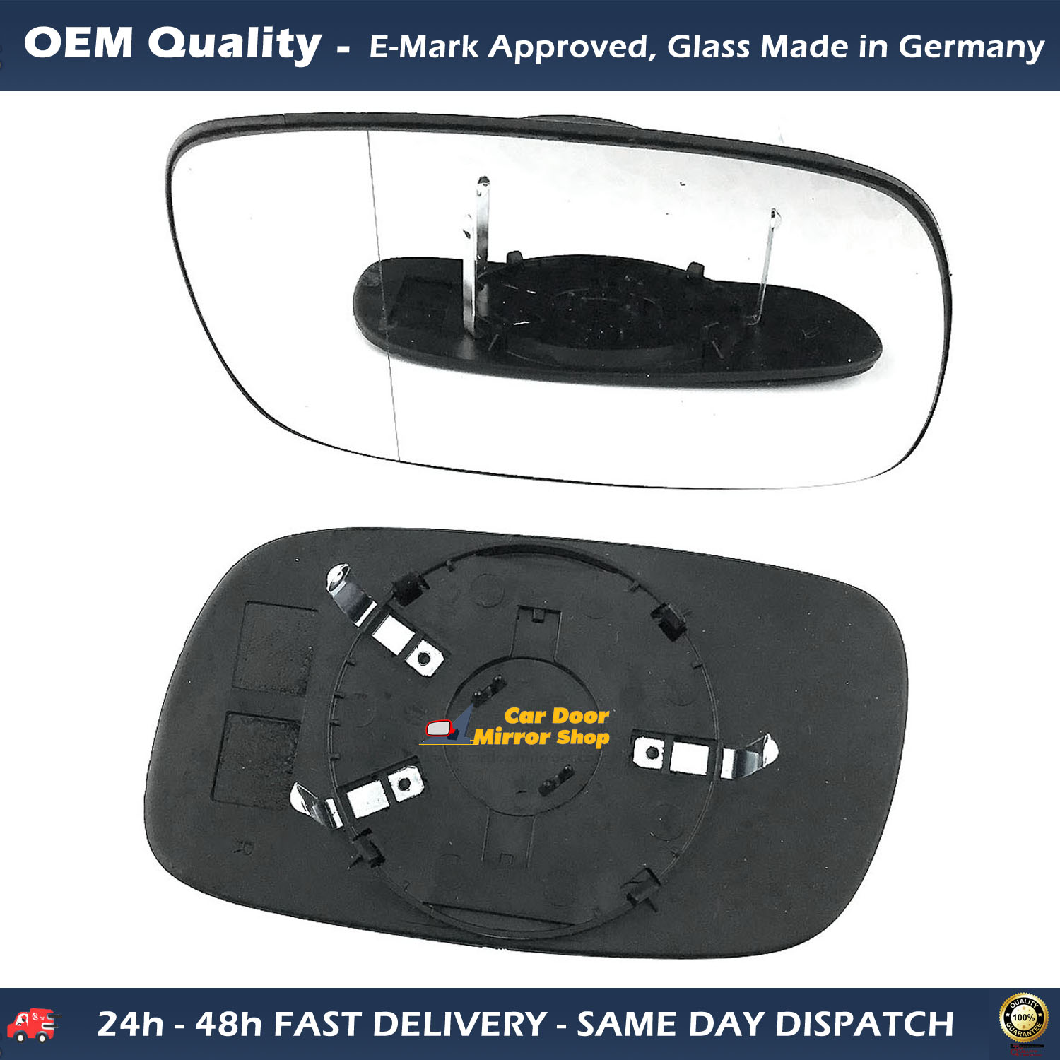 Vauxhall Astra Wing Mirror Glass With Base RIGHT HAND ( UK Driver Side ) 1992 to 1998 – Non-Heated Base Wide Angle Wing Mirror