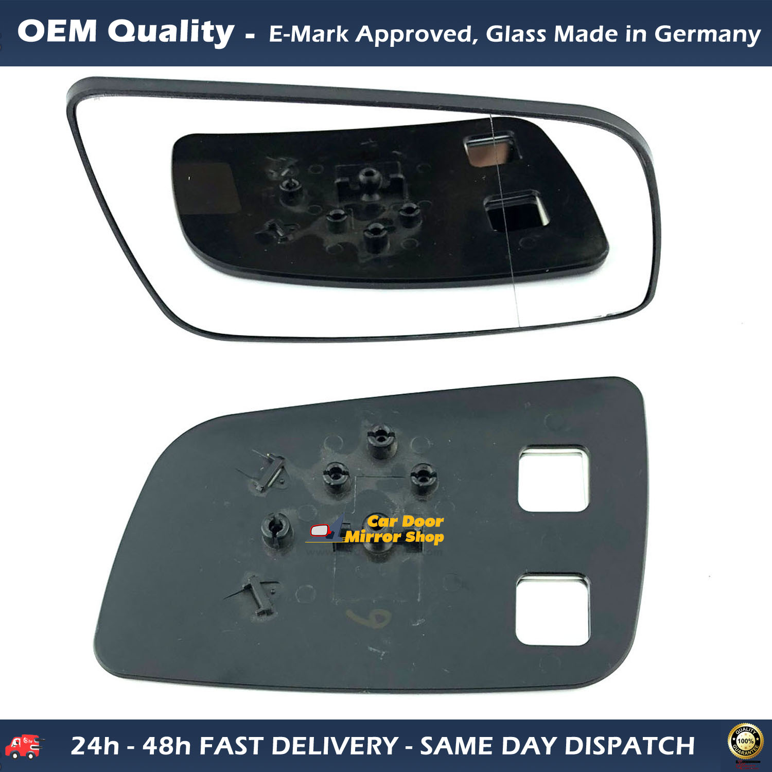 Vauxhall Astra Wing Mirror Glass With Base RIGHT HAND ( UK Driver Side ) 1998 to 2004 – Non-Heated Base Wide Angle Wing Mirror