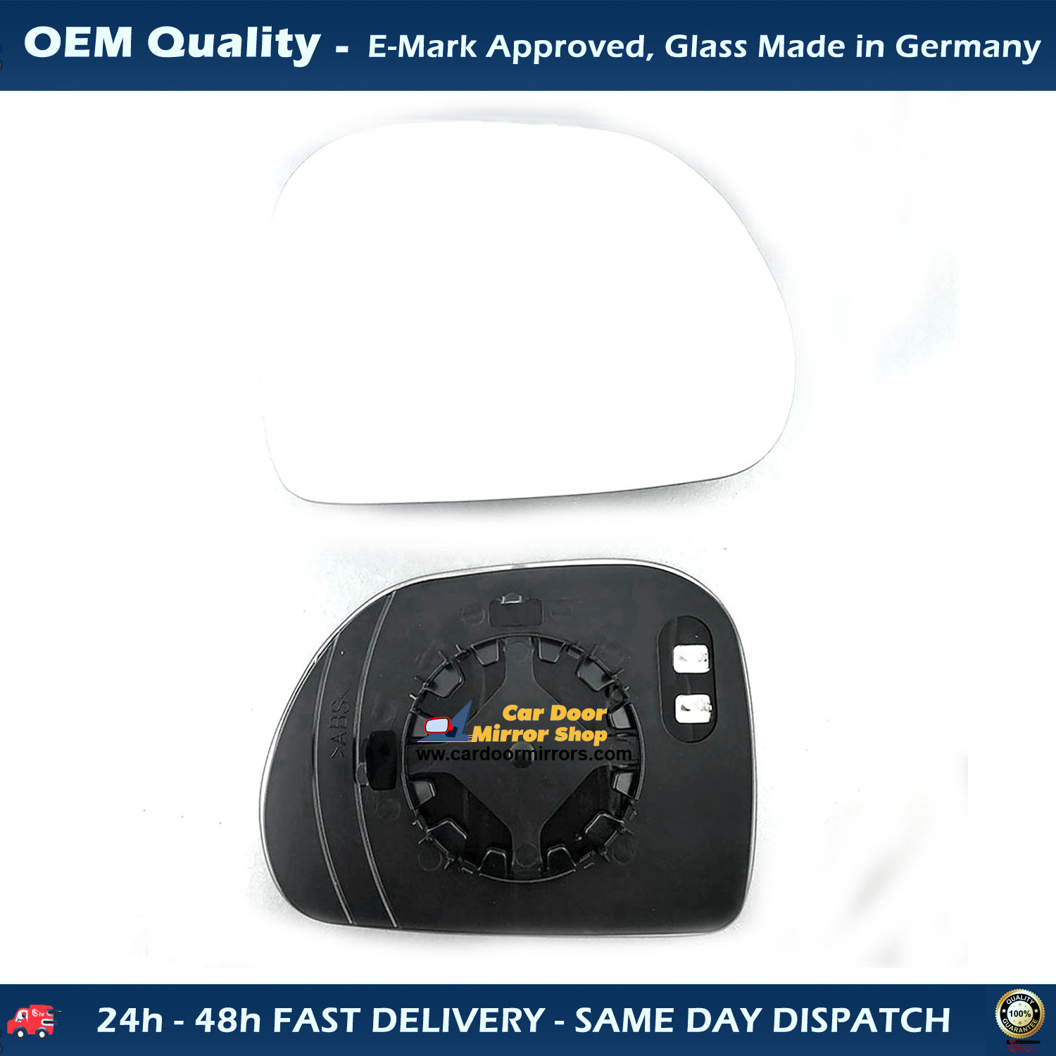 FIAT 500 L Wing Mirror Glass With Base RIGHT HAND ( UK Driver Side ) 2013 to 2020 – Heated Base Wide Angle Wing Mirror