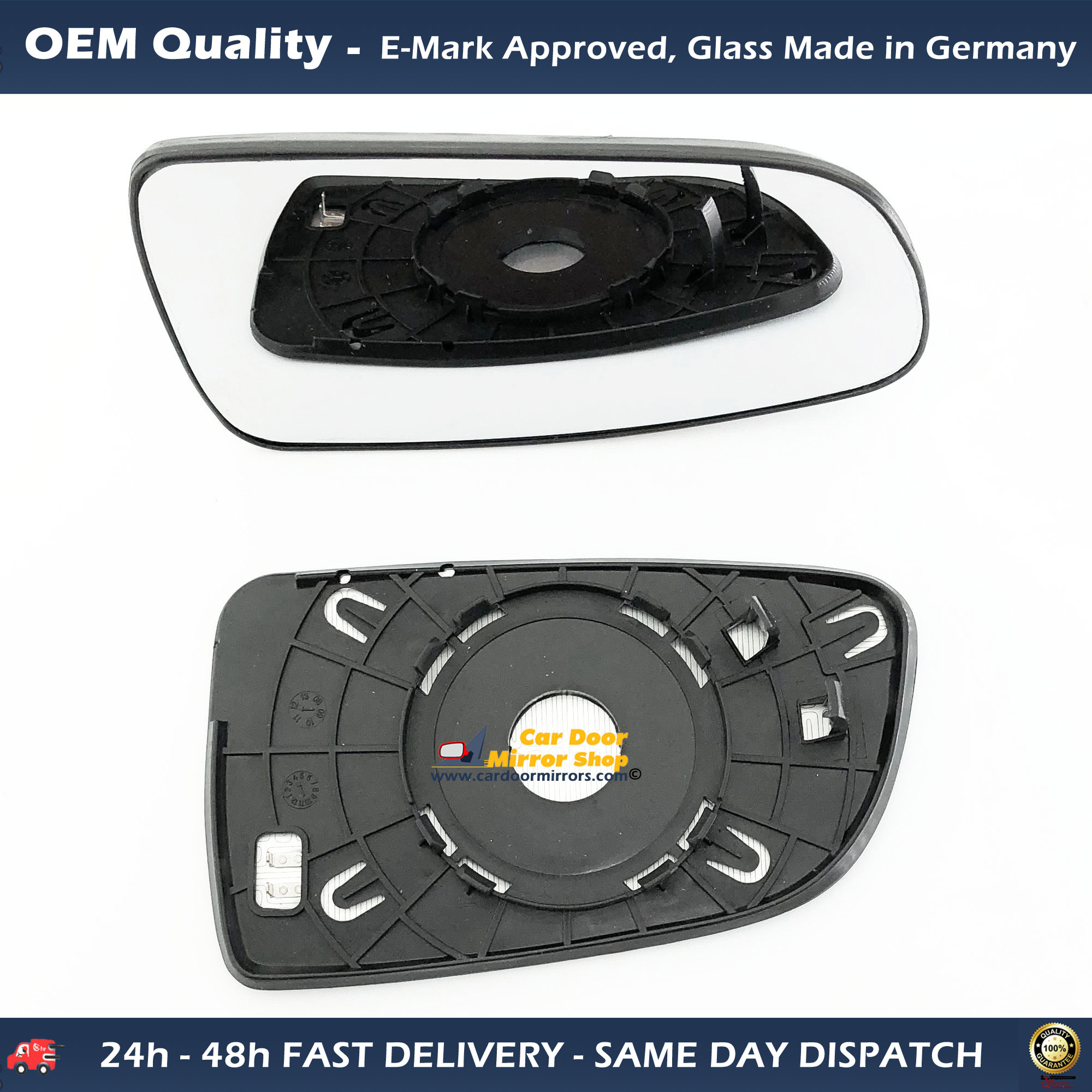 Chevrolet Aveo Wing Mirror Glass With Base RIGHT HAND ( UK Driver Side ) 2008 to 2011 – Heated Base Convex Mirror