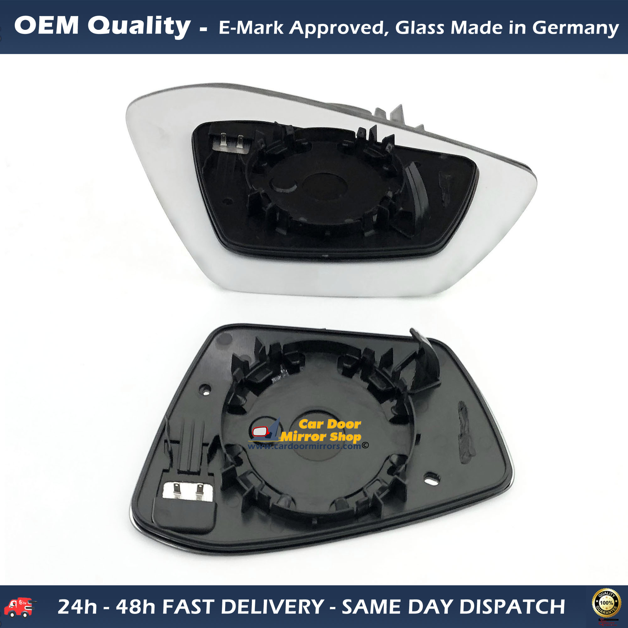 Skoda KAMIQ Wing Mirror Glass with base RIGHT HAND ( UK Driver Side ) 2020 ONWARD – Heated Base Convex Mirror