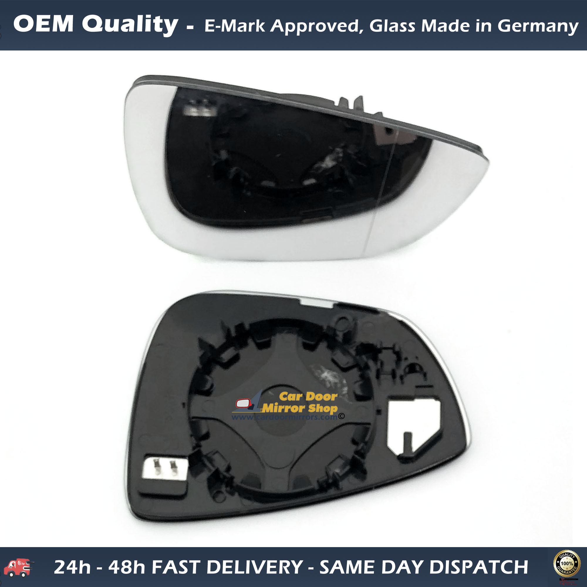 FORD Focus Wing Mirror Glass with base RIGHT HAND ( UK Driver Side ) 2018 to 2021 – Heated Base Wide Angle Wing Mirror
