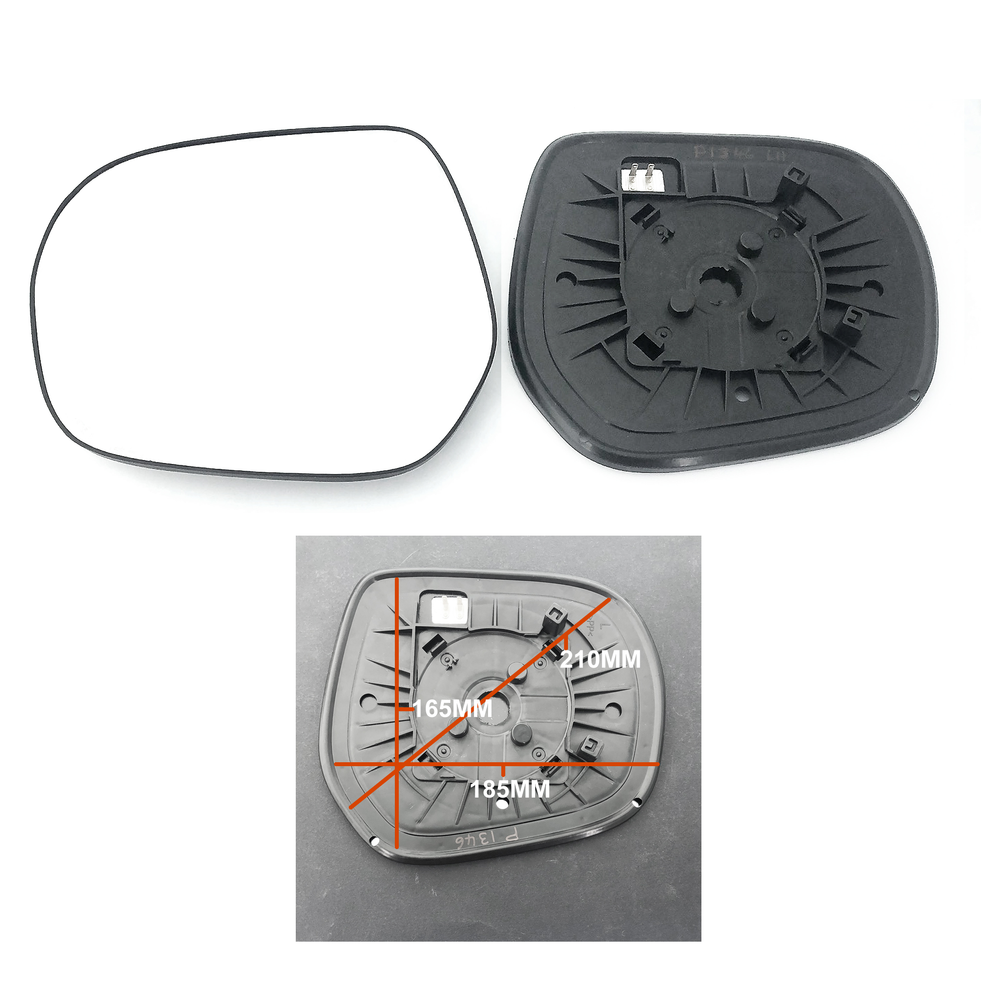 Toyota Landcruiser Amazon [LWB] Wing Mirror Glass With Base RIGHT HAND ( UK Driver Side ) 2009 to 2016 – Heated Base Convex Mirror