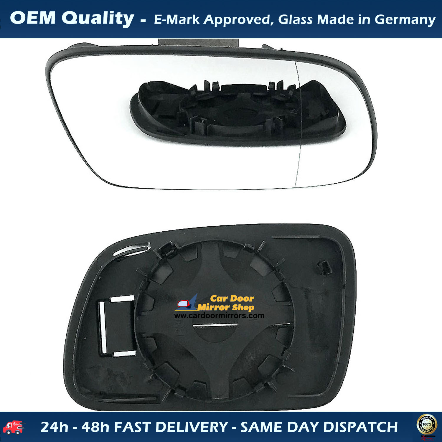 Peugeot 307 Wing Mirror Glass With Base RIGHT HAND ( UK Driver Side ) 2001 to 2007 – Non-Heated Base Wide Angle Wing Mirror