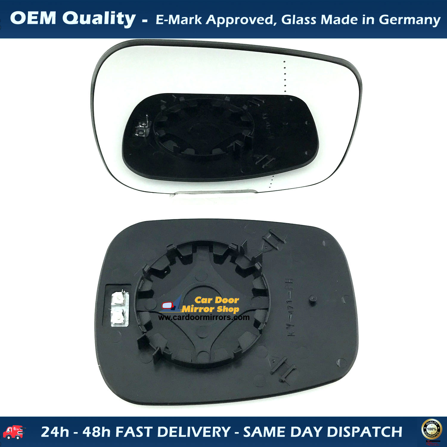 Nissan Kubistar Wing Mirror Glass With Base RIGHT HAND ( UK Driver Side ) 2003 to 2008 – Heated Base Wide Angle Wing Mirror