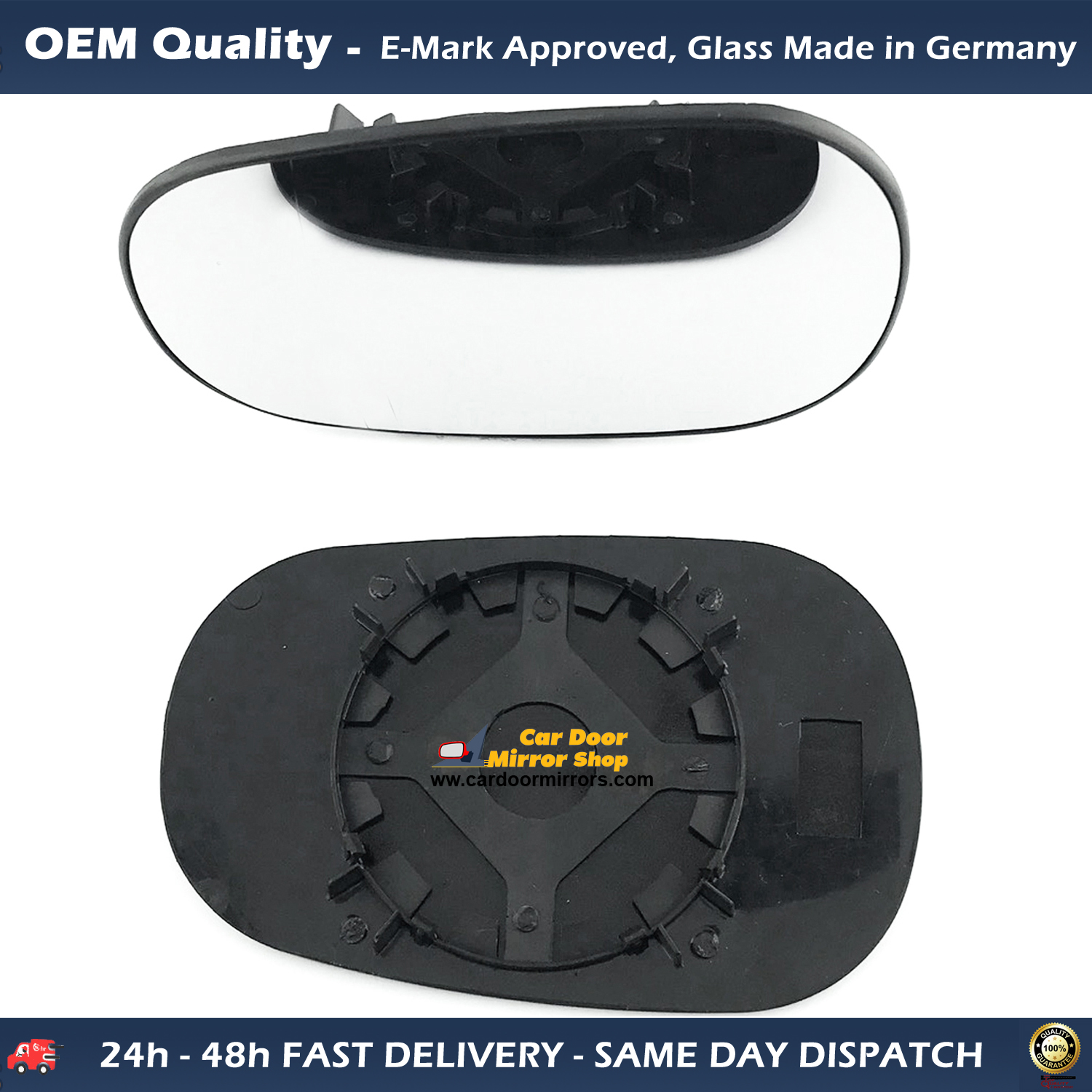 Renault Clio Wing Mirror Glass With Base RIGHT HAND ( UK Driver Side ) 1998 to 2009 [ MK II ] – Convex Wing Mirror