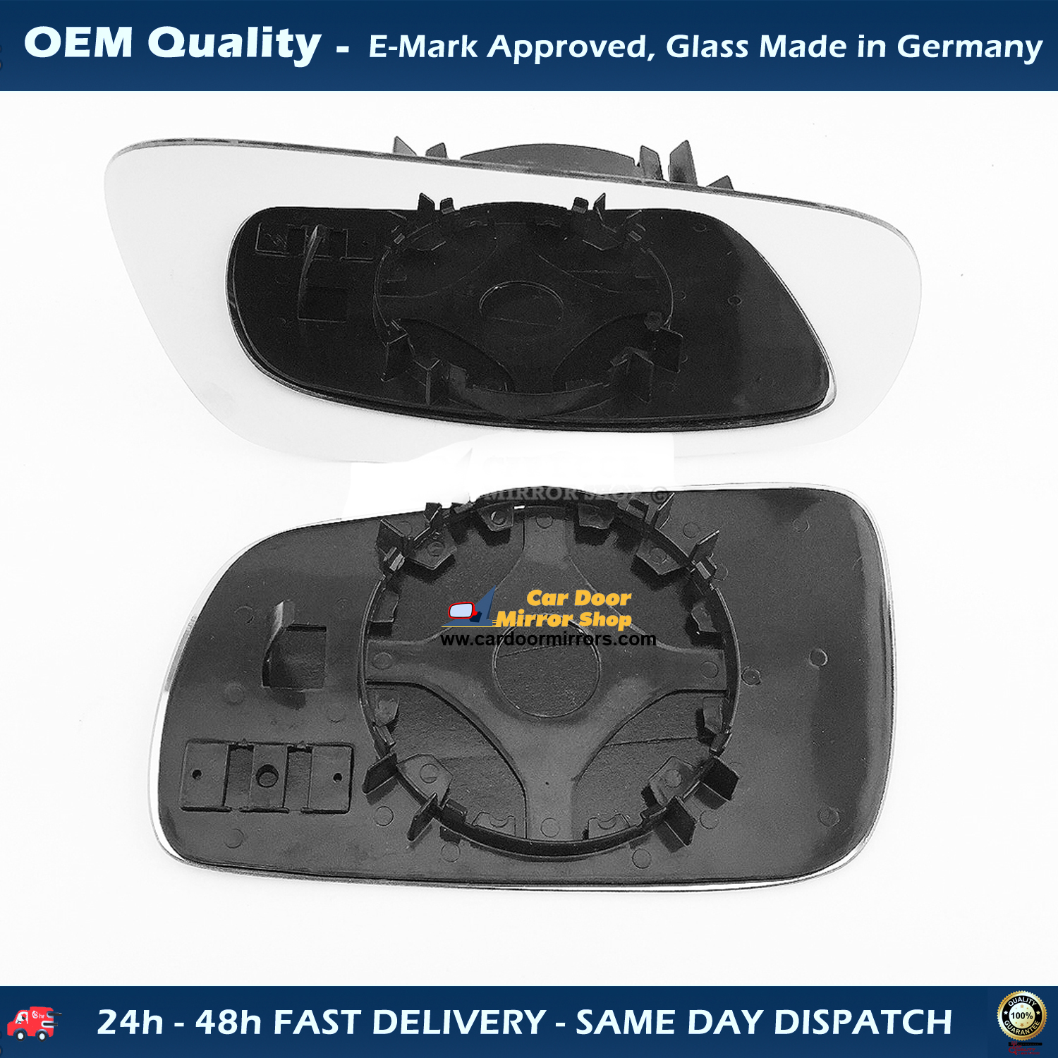SEAT Arosa Wing Mirror Glass With Base RIGHT HAND ( UK Driver Side ) 1997 to 2003 – Convex Wing Mirror