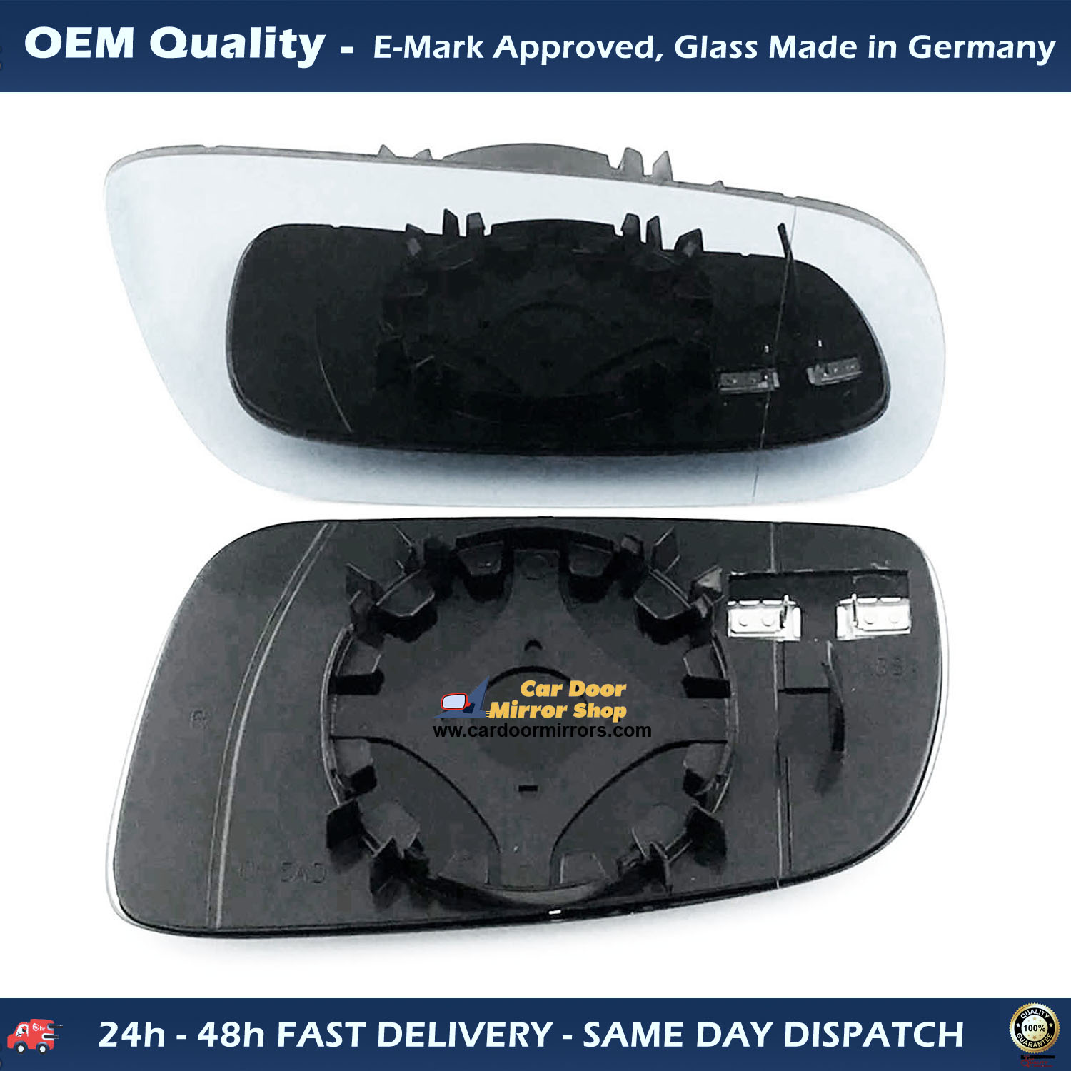 SEAT Alhambra Wing Mirror Glass With Base RIGHT HAND ( UK Driver Side ) 2000 to 2009 – Heated Base Wide Angle Wing Mirror