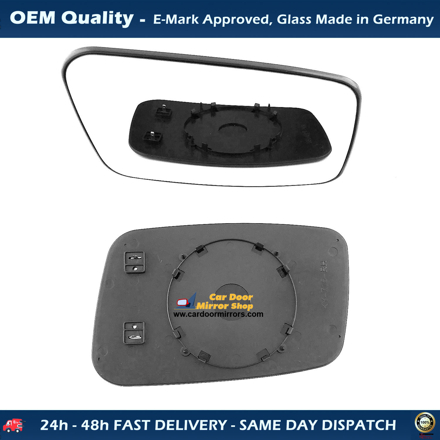 Volvo S40 Wing Mirror Glass With Base RIGHT HAND ( UK Driver Side ) 1996 to 2004 – Heated Base Wide Angle Wing Mirror