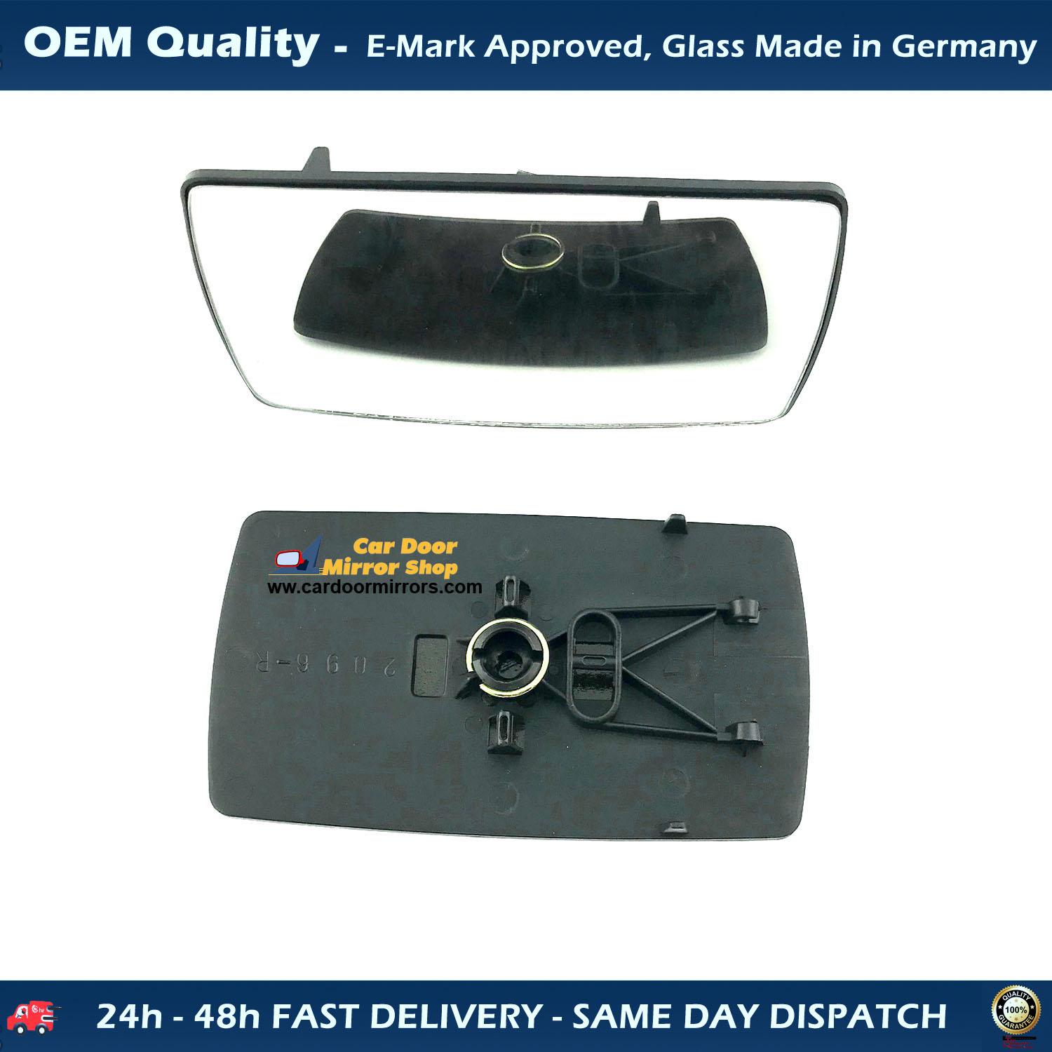 Ford Escort Wing Mirror Glass With Base RIGHT HAND ( UK Driver Side ) 1990 to 1995 – Convex Wing Mirror