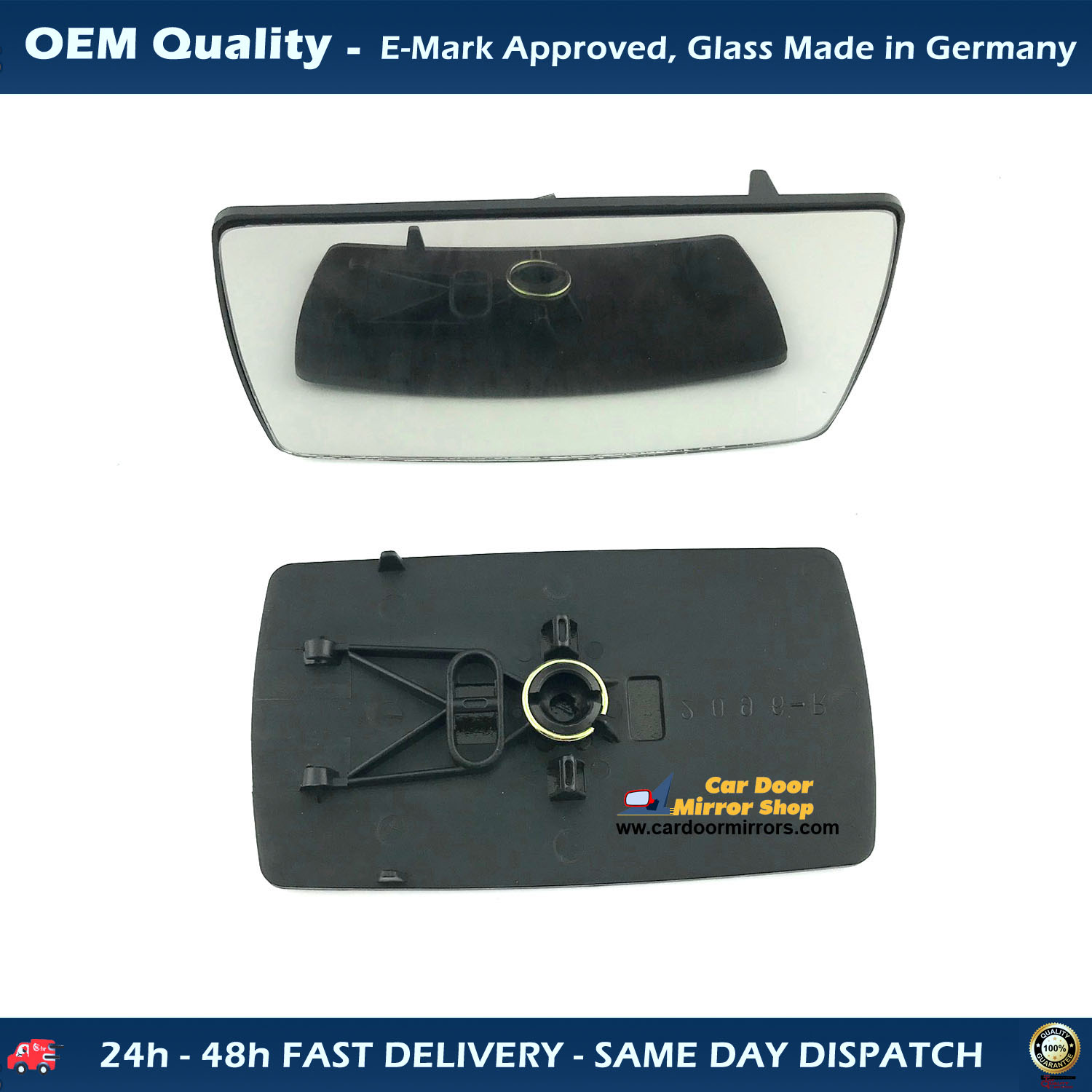 Ford Escort Wing Mirror Glass With Base LEFT HAND ( UK Passenger Side ) 1990 to 1995 – Convex Wing Mirror