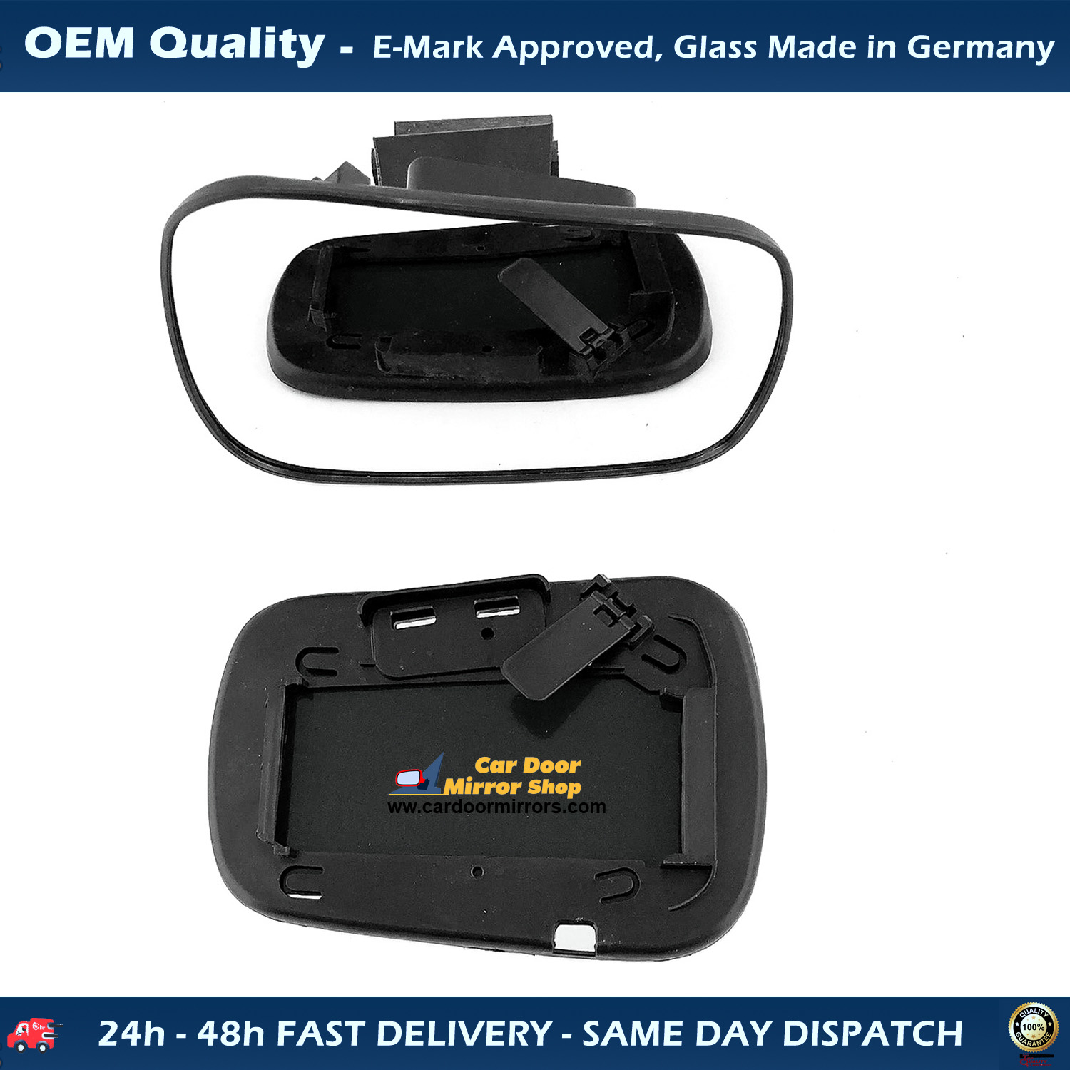 Ford Fusion Wing Mirror Glass With Base RIGHT HAND ( UK Driver Side ) 2002 to 2006 – Non-Heated Base Convex Mirror