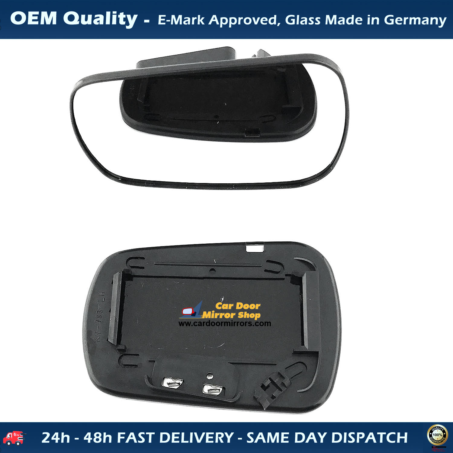 Ford Fusion Wing Mirror Glass With Base LEFT HAND ( UK Passenger Side ) 2002 to 2006 – Non-Heated Base Convex Mirror