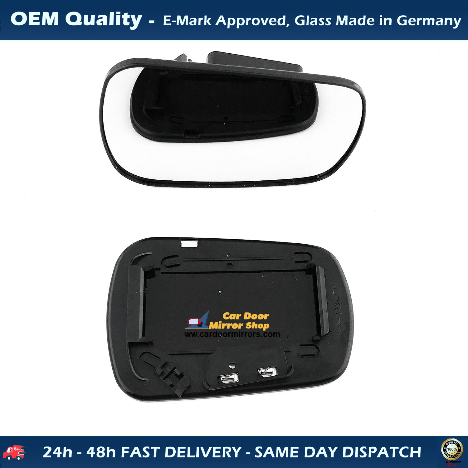 Ford Fusion Wing Mirror Glass With Base RIGHT HAND ( UK Driver Side ) 2002 to 2006 – Heated Base Convex Mirror