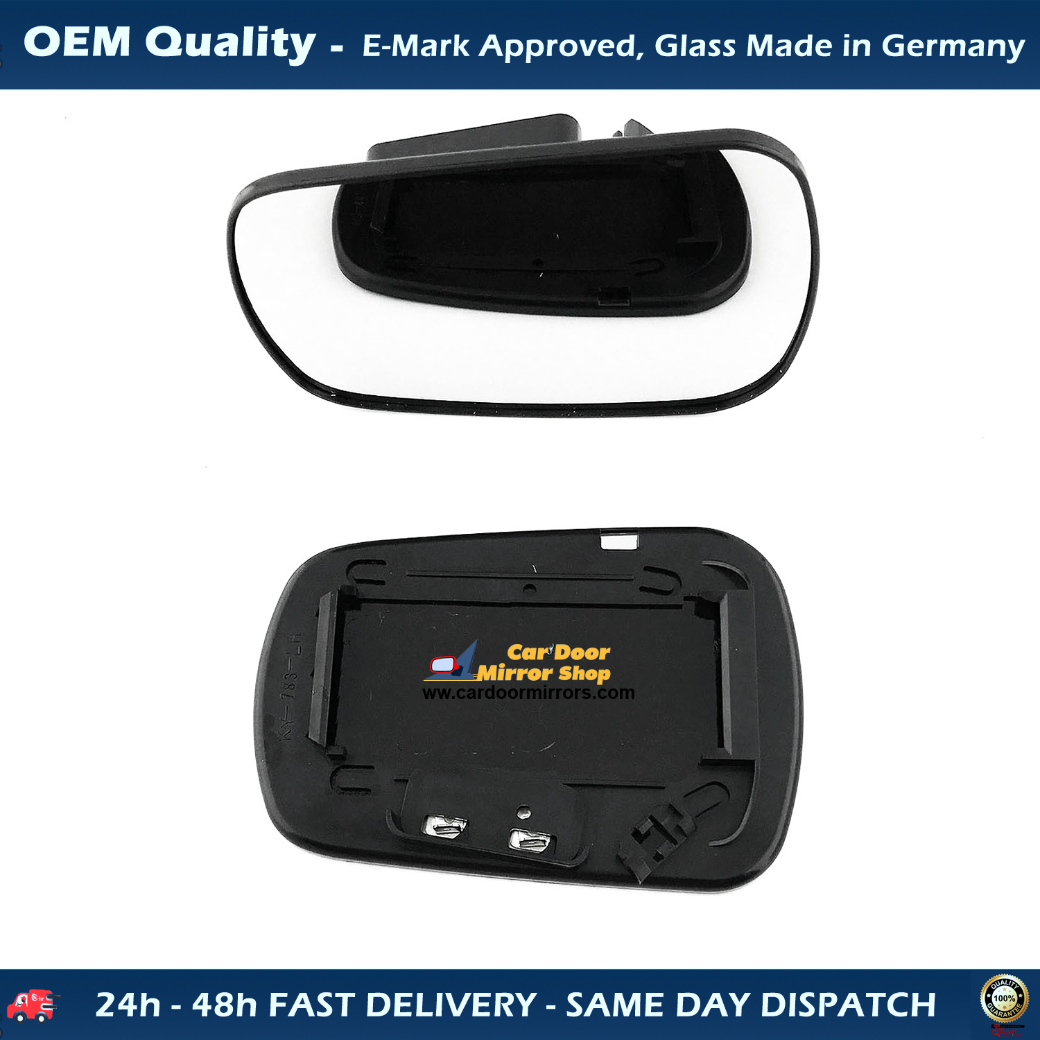 Ford Fusion Wing Mirror Glass With Base LEFT HAND ( UK Passenger Side ) 2002 to 2006 – Heated Base Convex Mirror