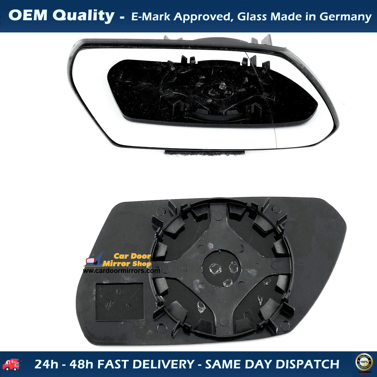 Ford Mondeo Wing Mirror Glass With Base RIGHT HAND ( UK Driver Side ) 2001 to 2003 – Non-Heated Base Wide Angle Wing Mirror