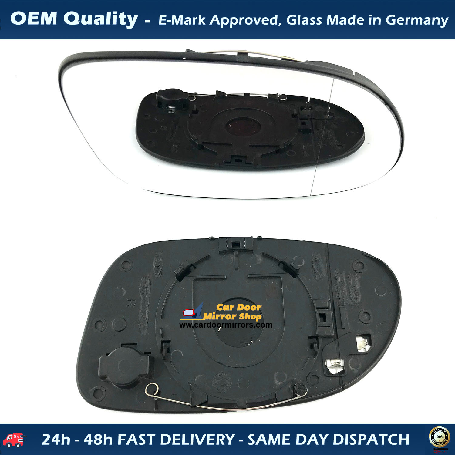 Mercedes A Class  Wing Mirror Glass With Base RIGHT HAND ( UK Driver Side ) 1998 to 2005 AUG – Heated Base Wide Angle Wing Mirror ( W168 )