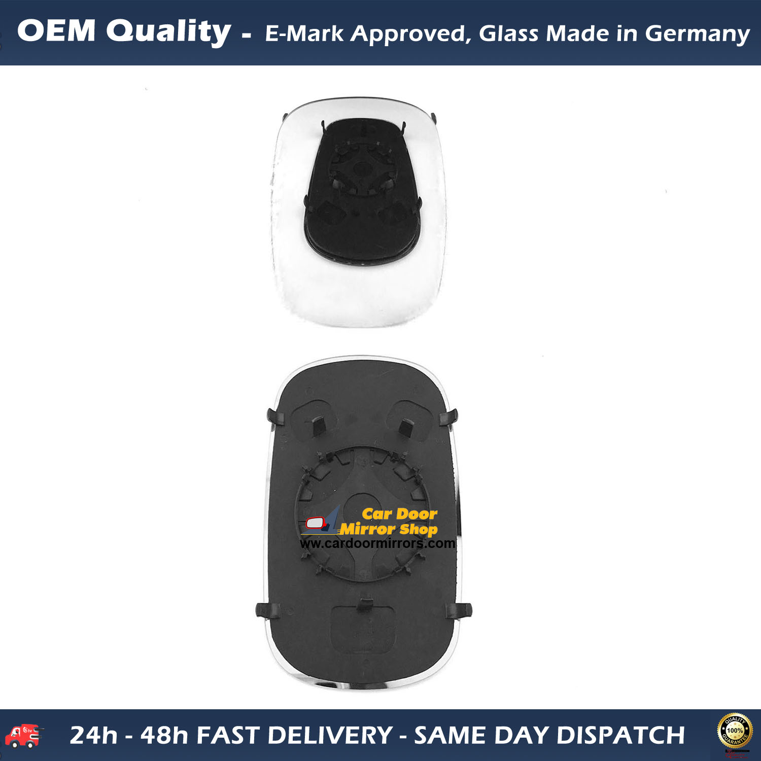 FIAT Doblo Wing Mirror Glass With Base RIGHT HAND ( UK Driver Side ) 2000 to 2008 – Convex Wing Mirror