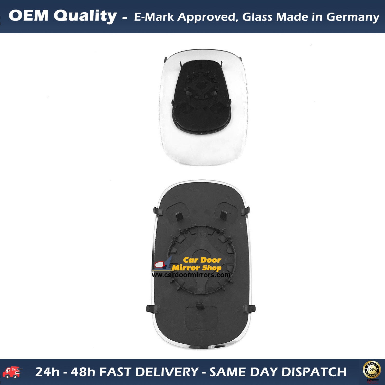 FIAT Doblo Wing Mirror Glass With Base RIGHT HAND ( UK Driver Side ) 2000 to 2008 – Heated Base Convex Mirror