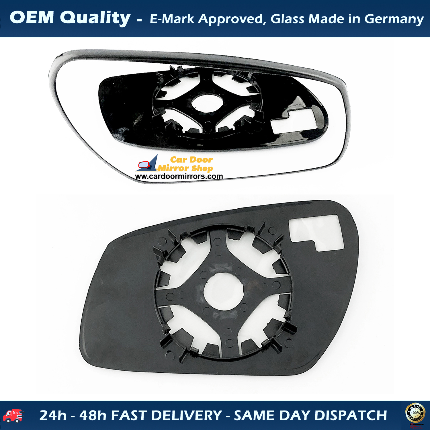 Ford Focus Wing Mirror Glass With Base RIGHT HAND ( UK Driver Side ) 2005 to 2007 – Non-Heated Base Convex Mirror