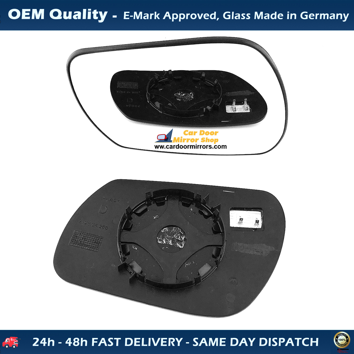 Mazda 3 Wing Mirror Glass With Base LEFT HAND ( UK Passenger Side ) 2003 to 2008 – Heated Base Convex Mirror