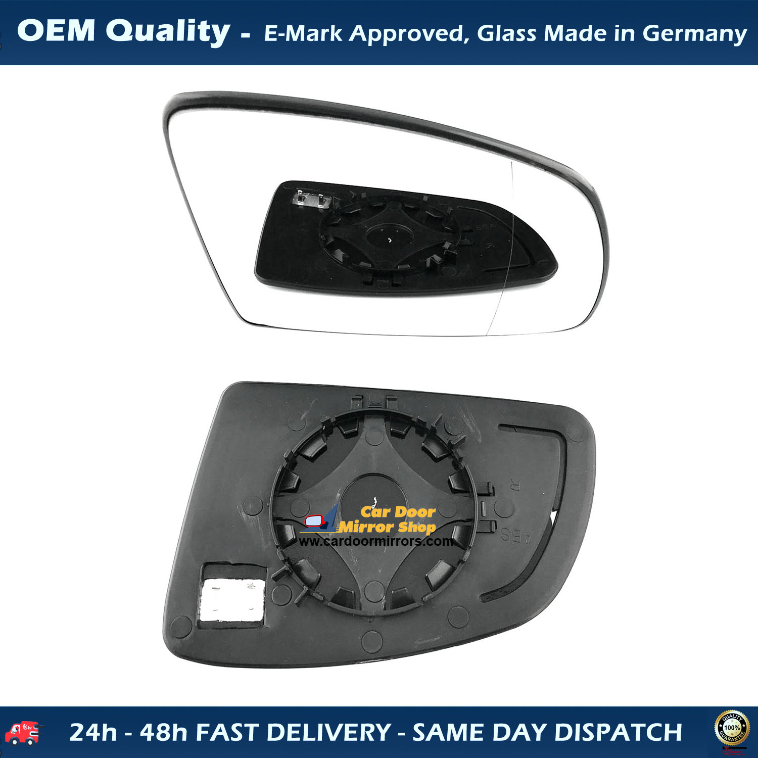 Vauxhall Meriva Wing Mirror Glass With Base RIGHT HAND ( UK Driver Side ) 2003 to 2010 – Heated Base Wide Angle Wing Mirror