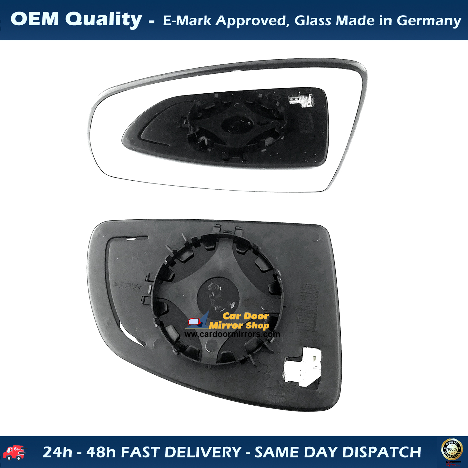 Vauxhall Meriva Wing Mirror Glass With Base LEFT HAND ( UK Passenger Side ) 2003 to 2010 – Heated Base Convex Mirror