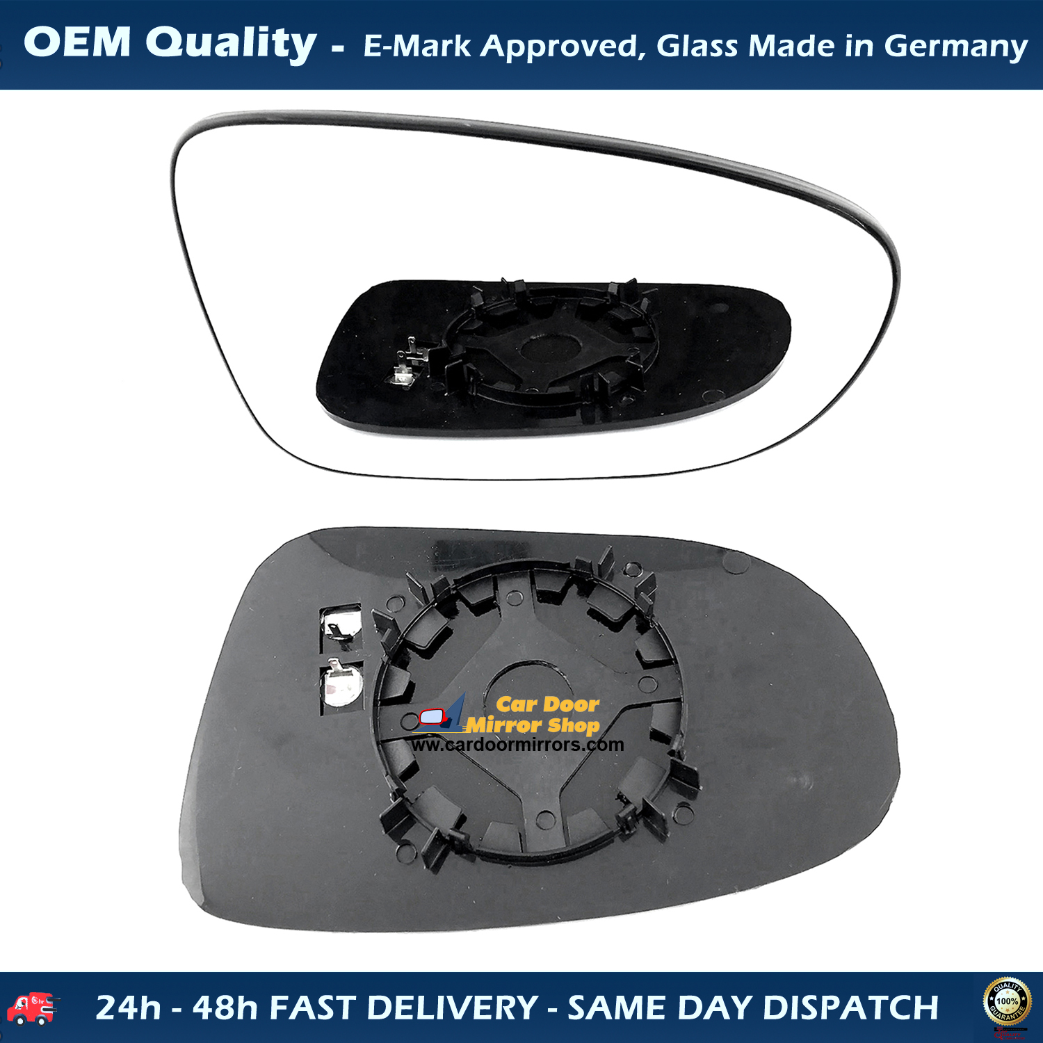 LTI Fairway Wing Mirror Glass With Base RIGHT HAND ( UK Driver Side ) 1989 to 1993 – Convex Wing Mirror