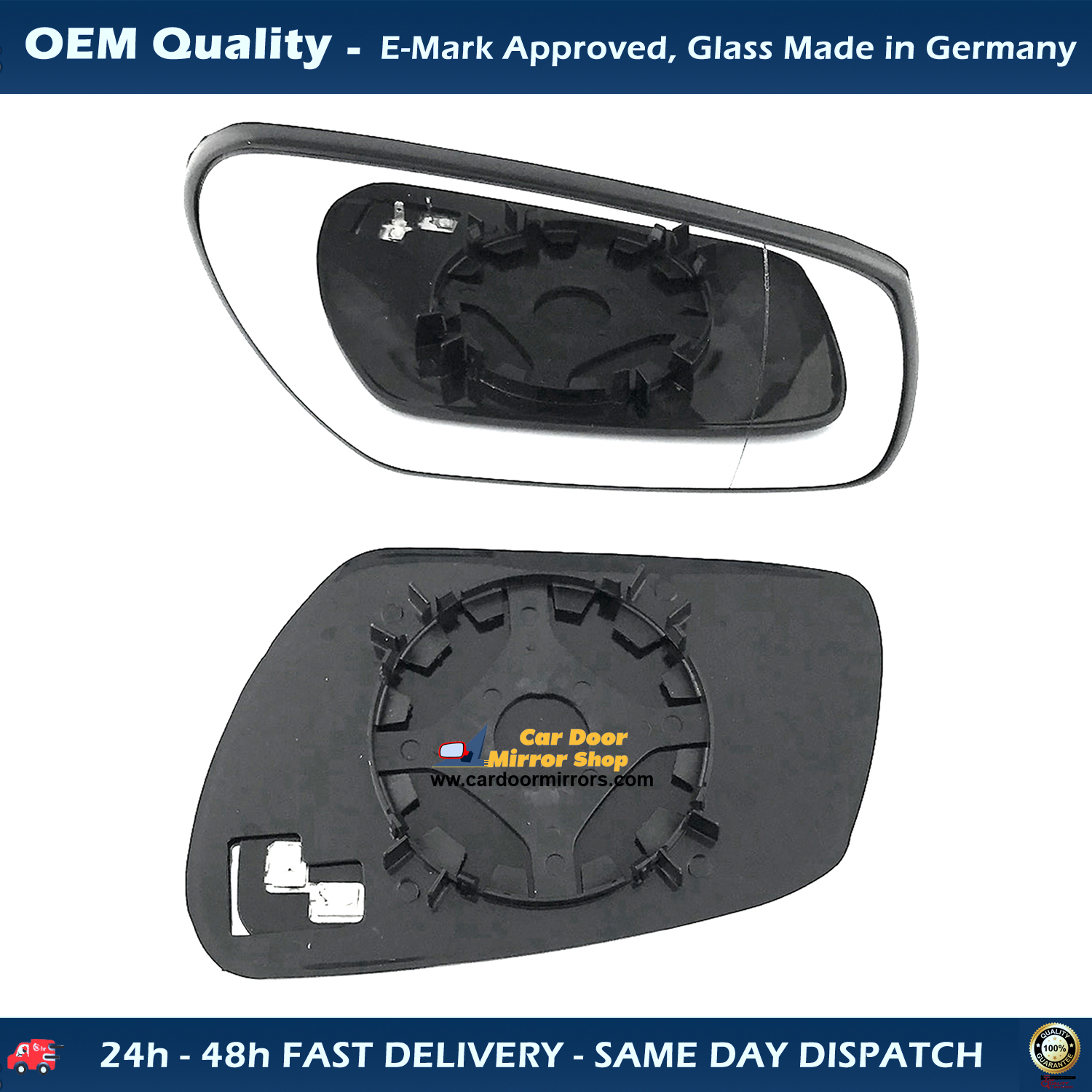 Ford Mondeo Wing Mirror Glass With Base RIGHT HAND ( UK Driver Side ) 2004 to 2007 – Non-Heated Base Wide Angle Wing Mirror