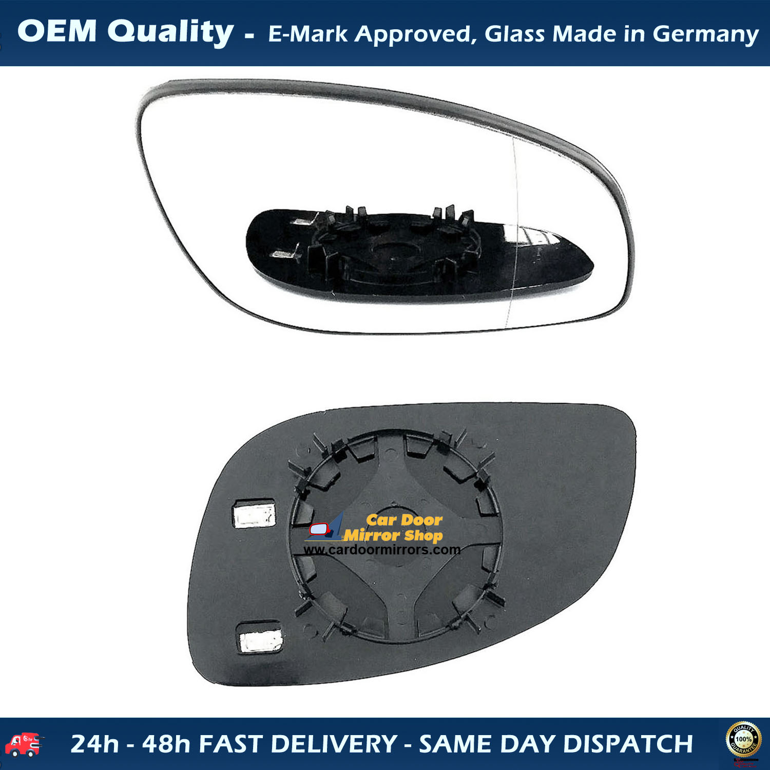 Vauxhall Signum Wing Mirror Glass With Base RIGHT HAND ( UK Driver Side ) 2003 to 2008 – Heated Base Wide Angle Wing Mirror