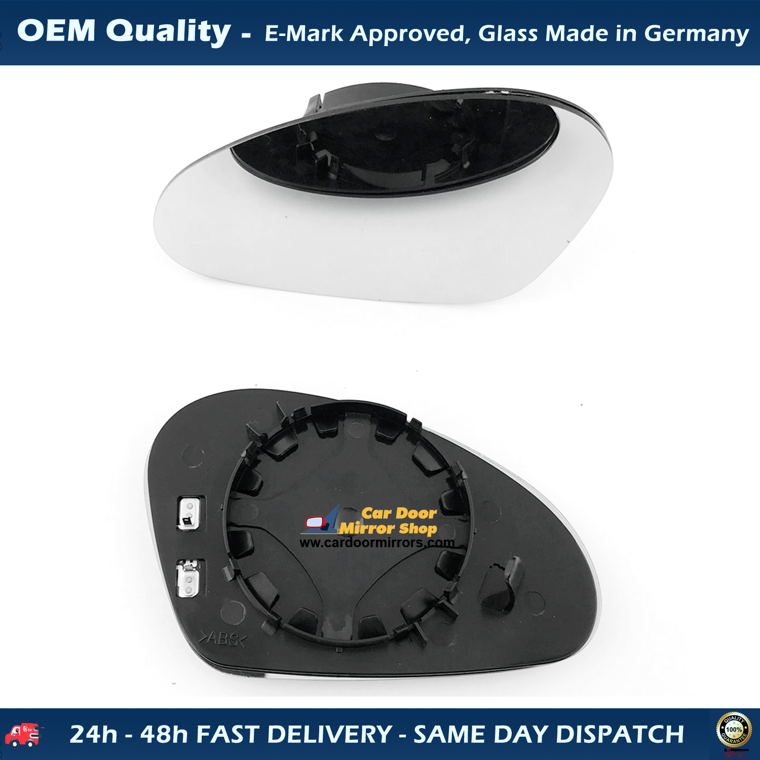 SEAT Altea Wing Mirror Glass With Base LEFT HAND ( UK Passenger Side ) 2004 to 2006 – Heated Base Convex Mirror