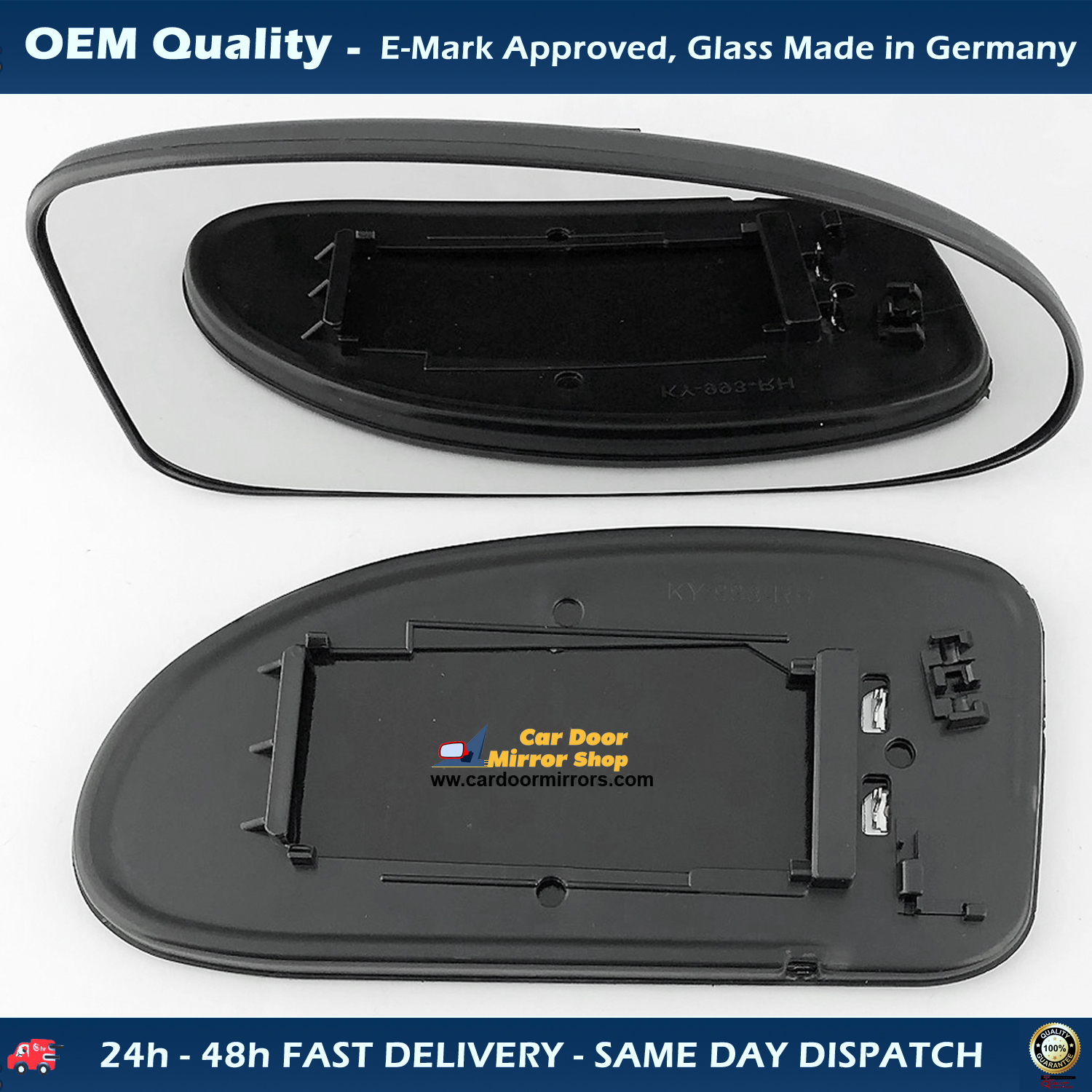 Ford Focus Wing Mirror Glass With Base RIGHT HAND ( UK Driver Side ) 1999 to 2004 – Heated Base Wide Angle Wing Mirror